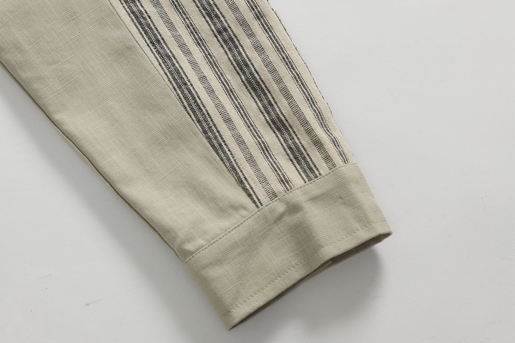 ERROR CODE ROBOT Paneled Striped Spliced Shirt, premium urban and streetwear designers apparel on PROJECTISR.com, ERROR CODE ROBOT