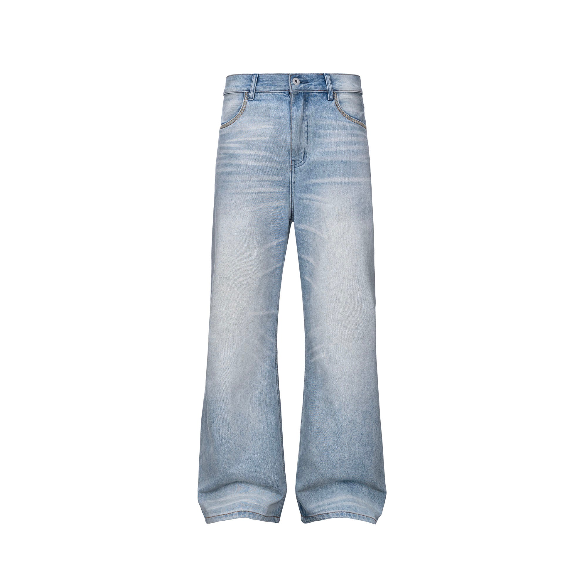 CATSSTAC Classic Whiskering Washed Jeans, premium urban and streetwear designers apparel on PROJECTISR.com, CATSSTAC