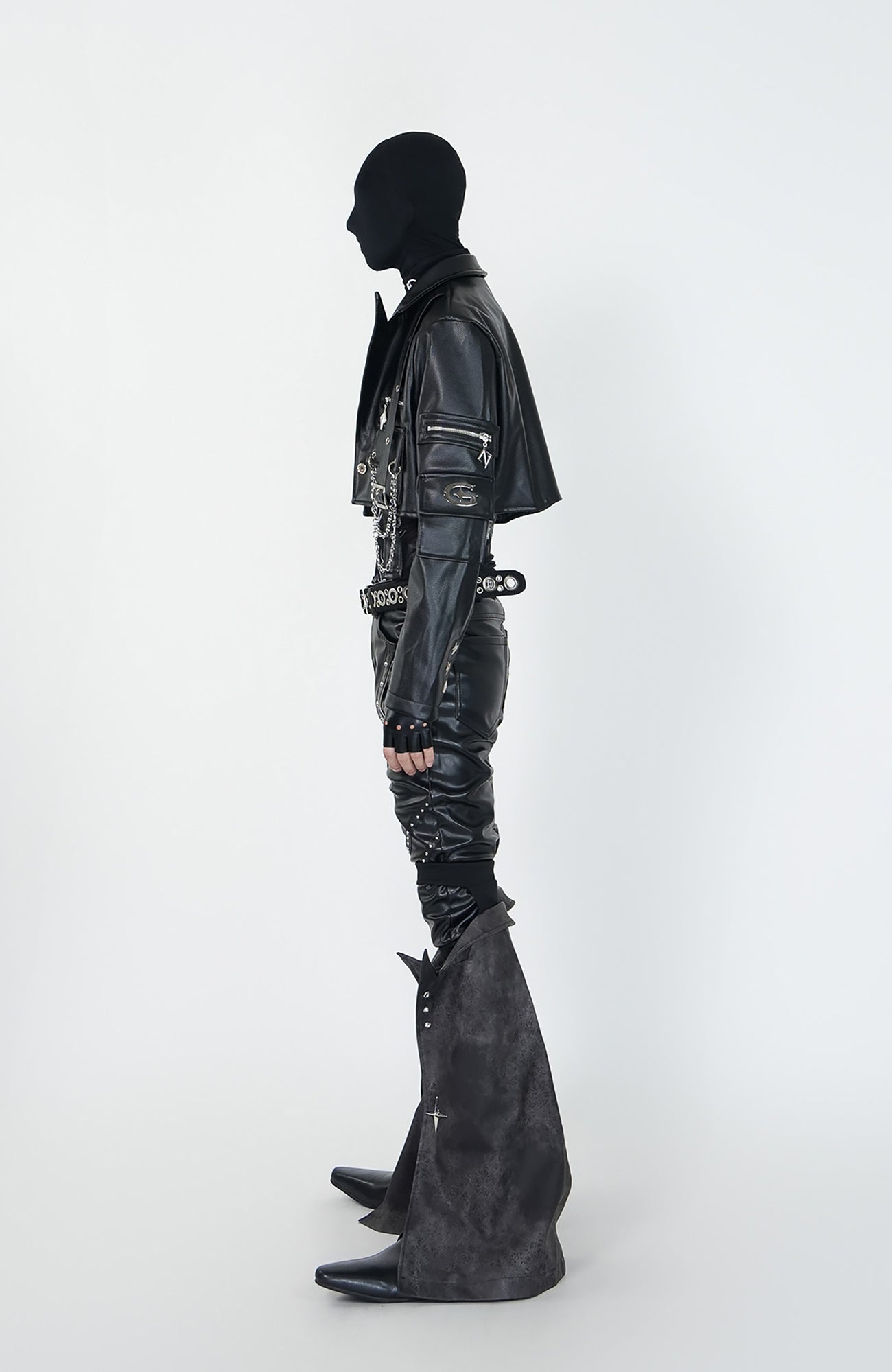VE2 Convertible Moto Faux Leather Flare Pants
