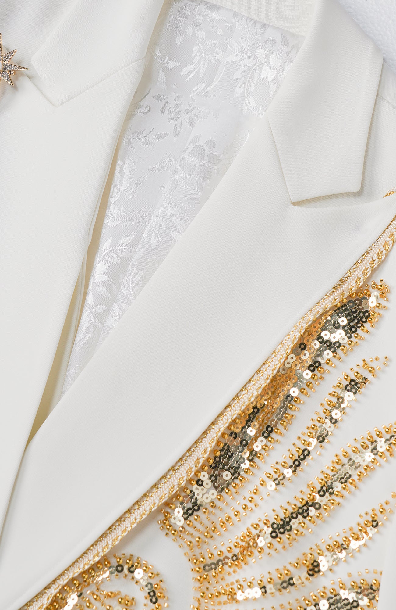 SHANG JIE Phoenix Embroidered Lace-Trim Blazer, premium urban and streetwear designers apparel on PROJECTISR.com, SHANG JIE