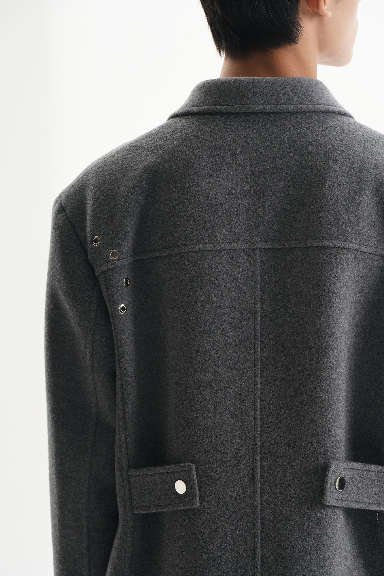 ORAL UTOPIA Wool Blended Double-Breasted Long Coat