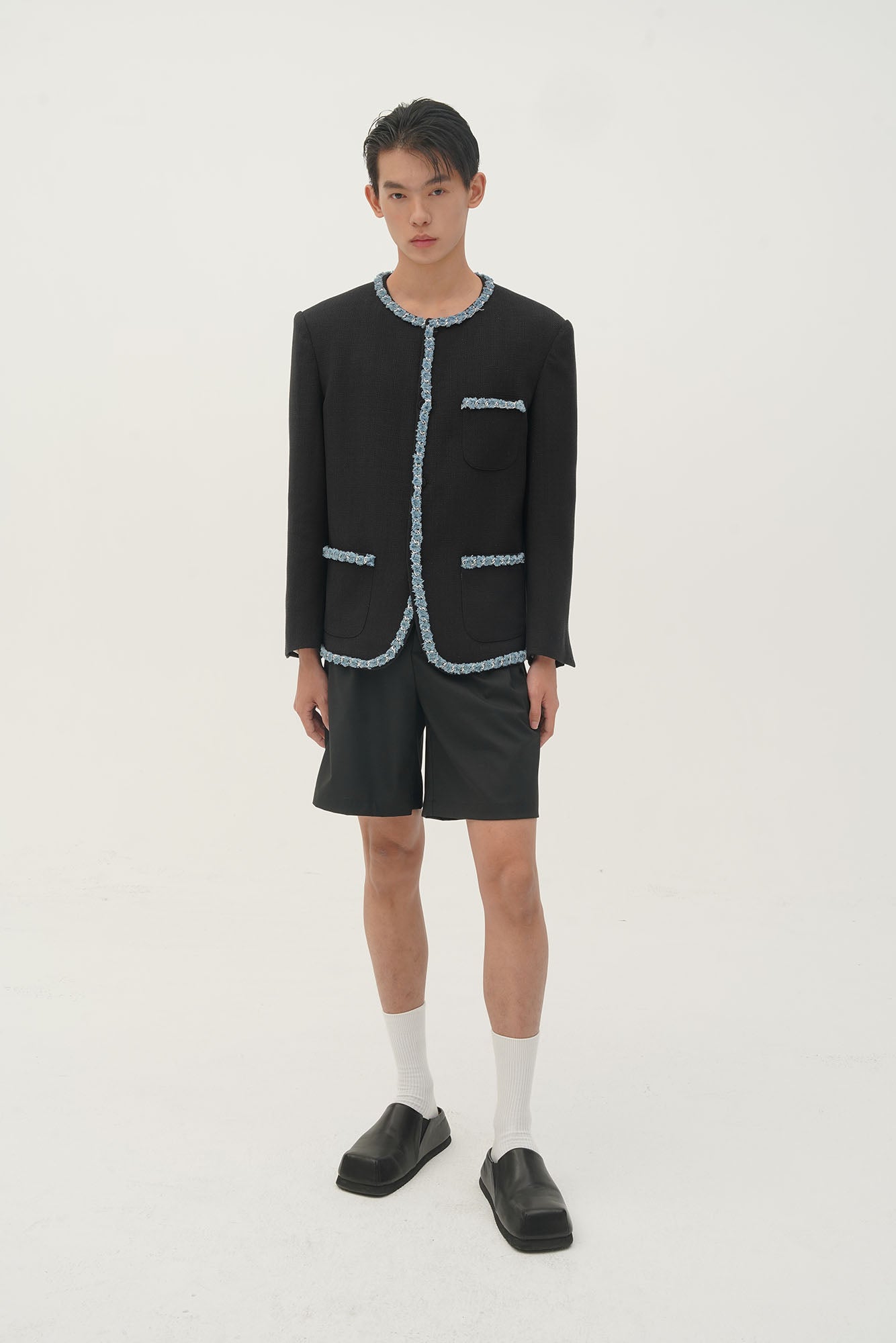 ORAL UTOPIA Tweed Trimmed Edge Jacket, premium urban and streetwear designers apparel on PROJECTISR.com, ORAL UTOPIA