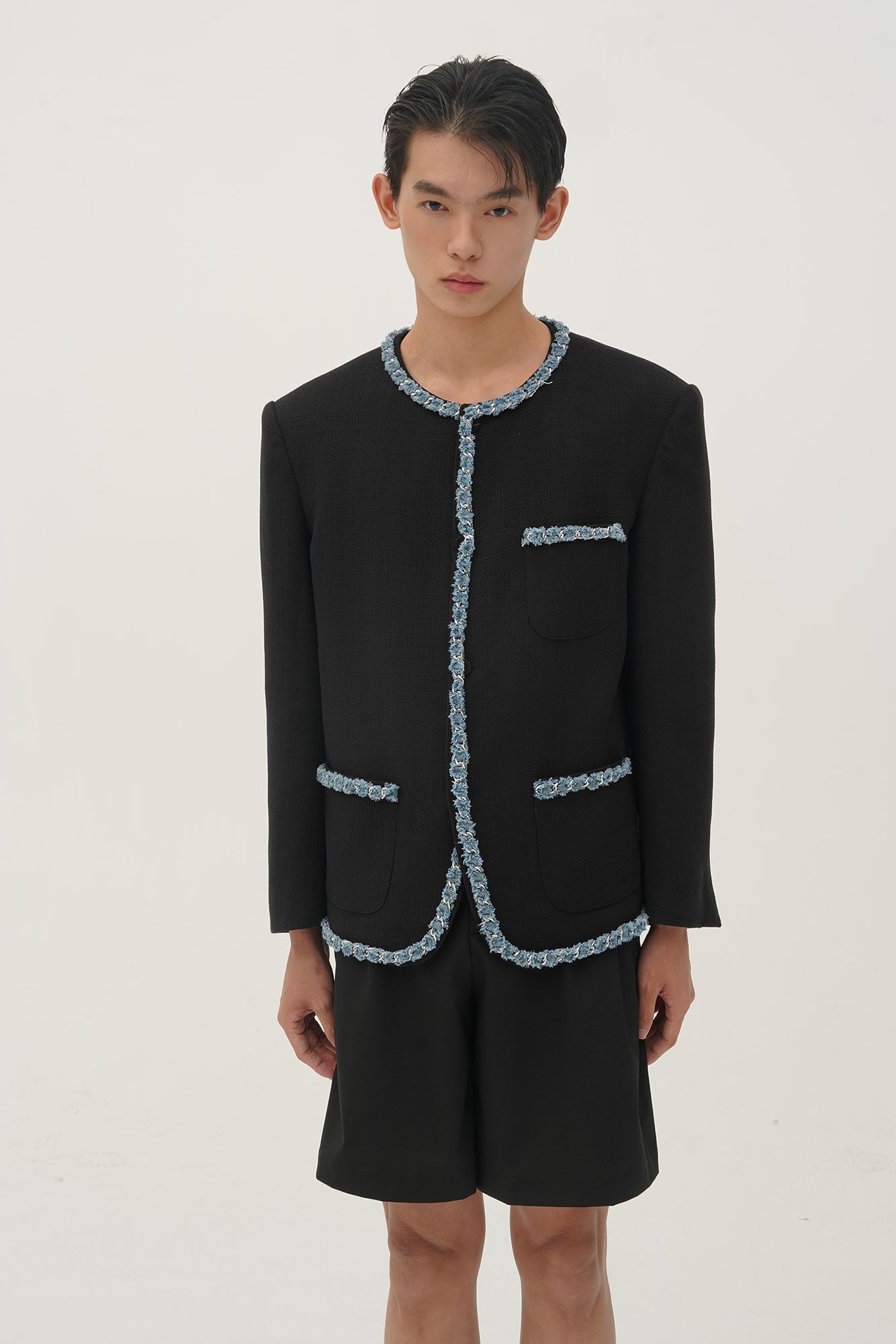 ORAL UTOPIA Tweed Trimmed Edge Jacket, premium urban and streetwear designers apparel on PROJECTISR.com, ORAL UTOPIA
