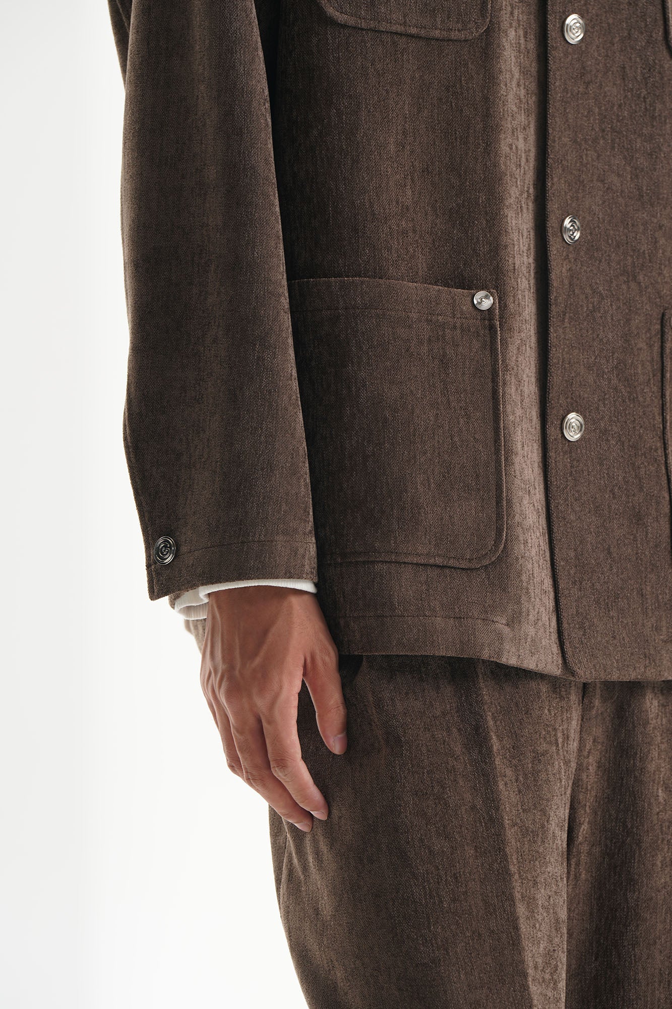 ORAL UTOPIA Snap-Button Multi-Pocket Utility Shirt