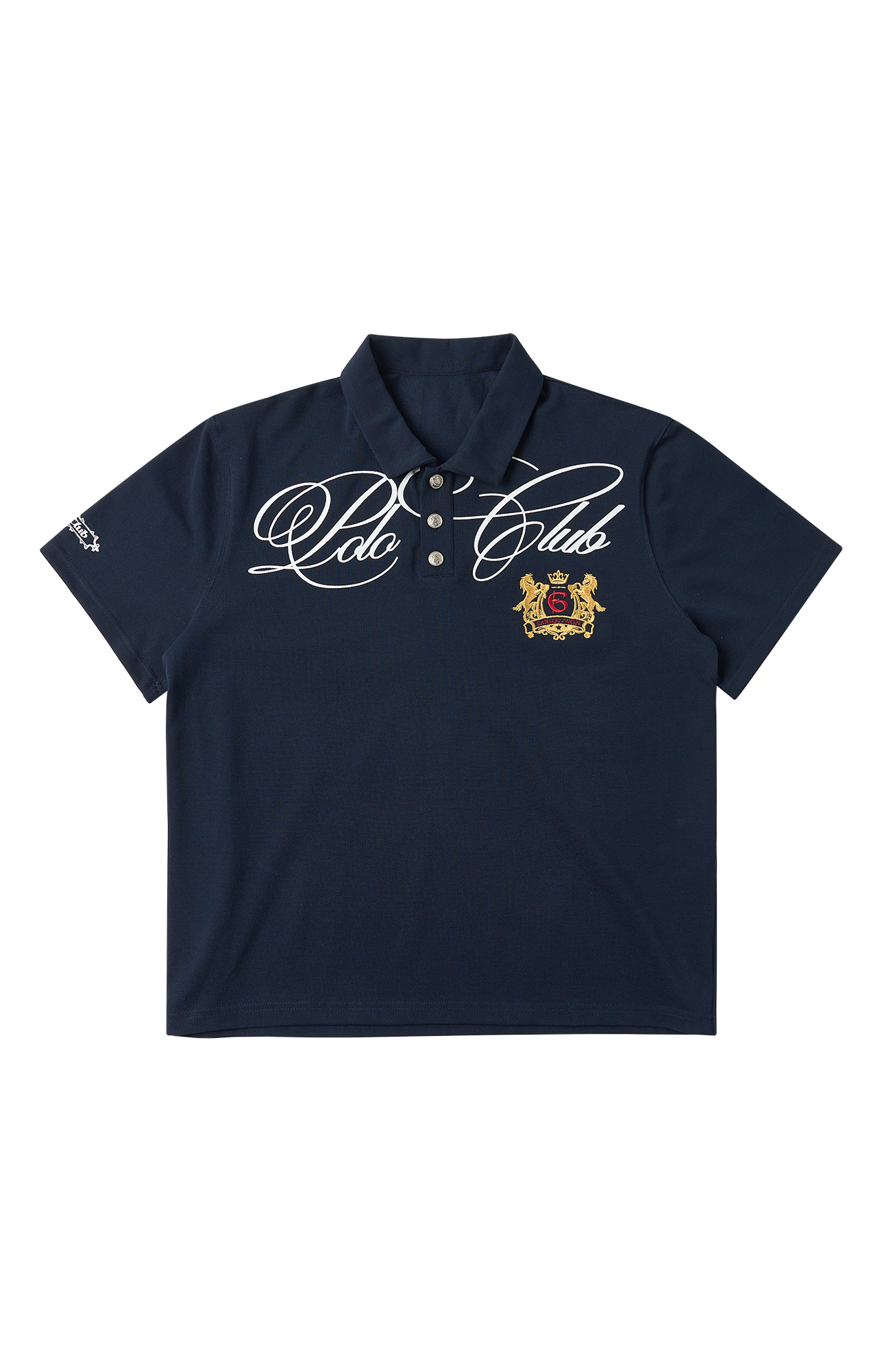 SAVAGEGROWTHWORLD Retro Crest Graphic Polo Tee