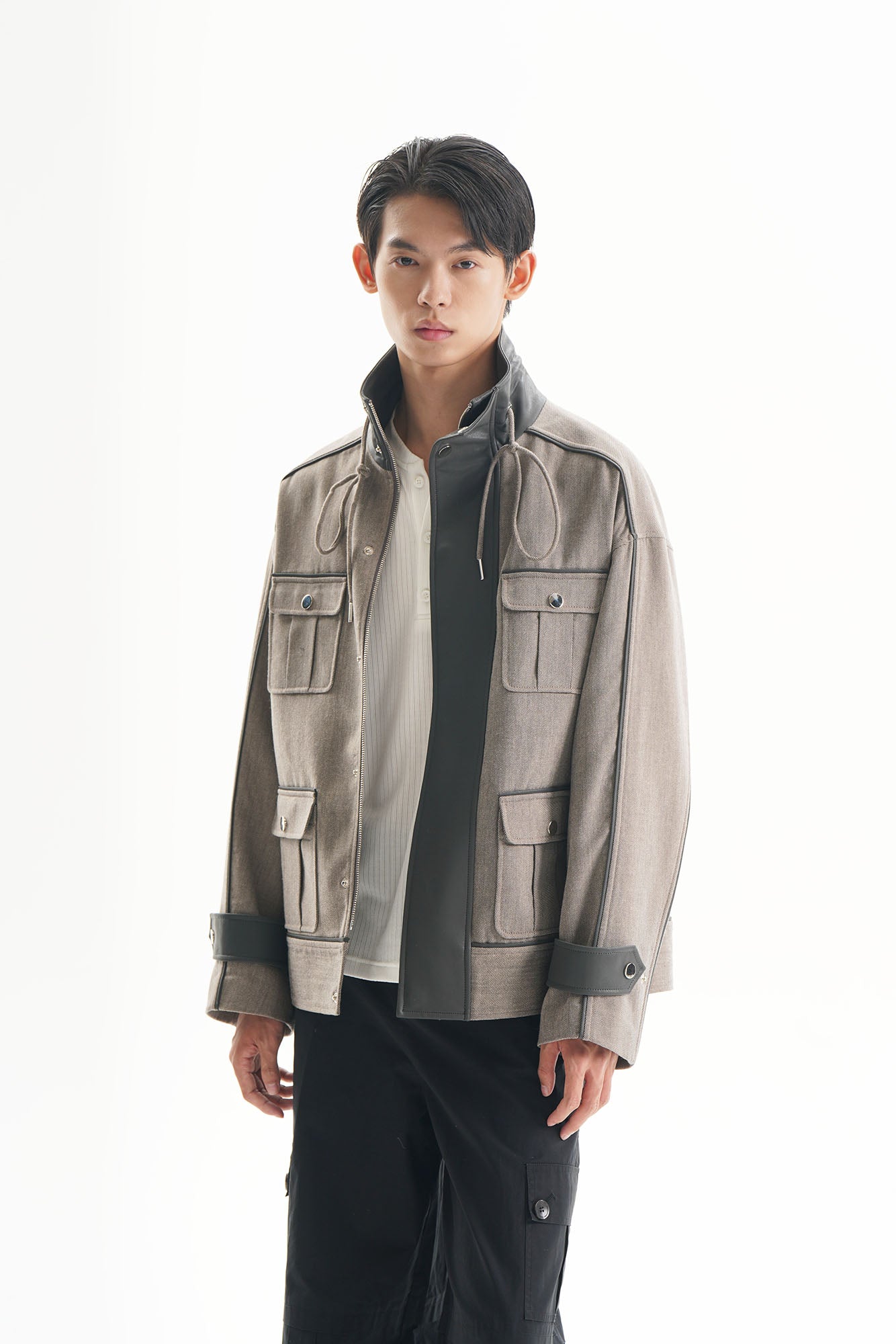 ORAL UTOPIA Multi-Pocket Drawstring Barn Jacket, premium urban and streetwear designers apparel on PROJECTISR.com, ORAL UTOPIA