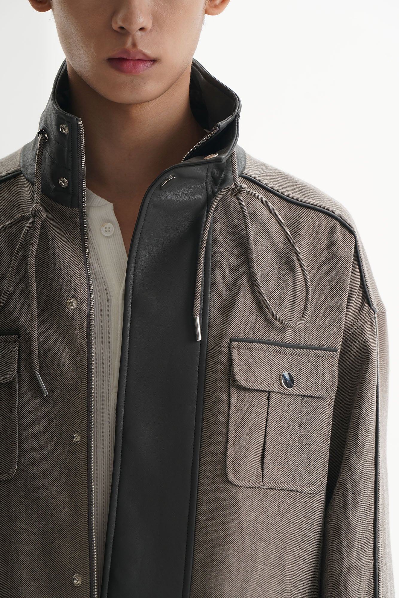 ORAL UTOPIA Multi-Pocket Drawstring Barn Jacket, premium urban and streetwear designers apparel on PROJECTISR.com, ORAL UTOPIA