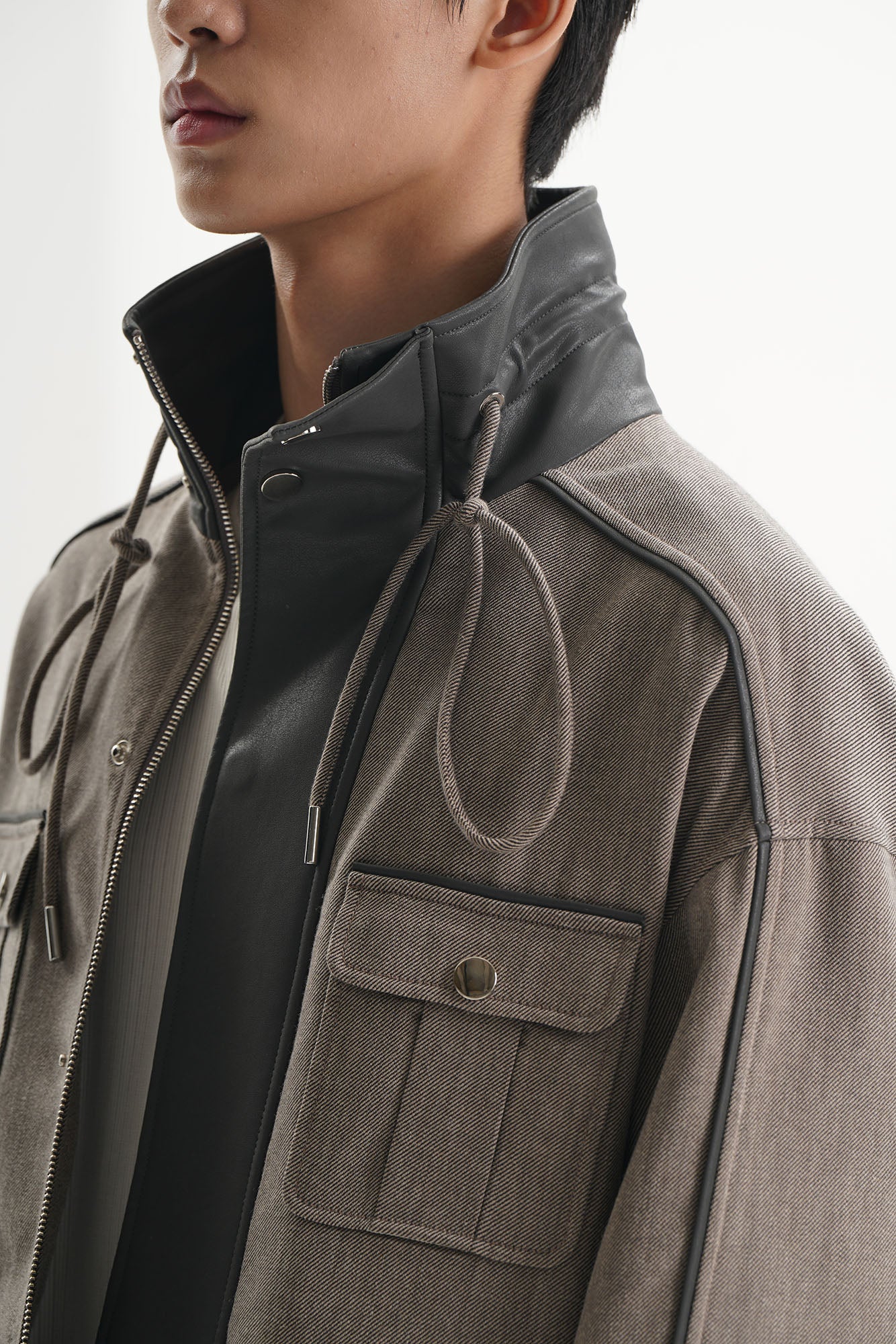 ORAL UTOPIA Multi-Pocket Drawstring Barn Jacket, premium urban and streetwear designers apparel on PROJECTISR.com, ORAL UTOPIA
