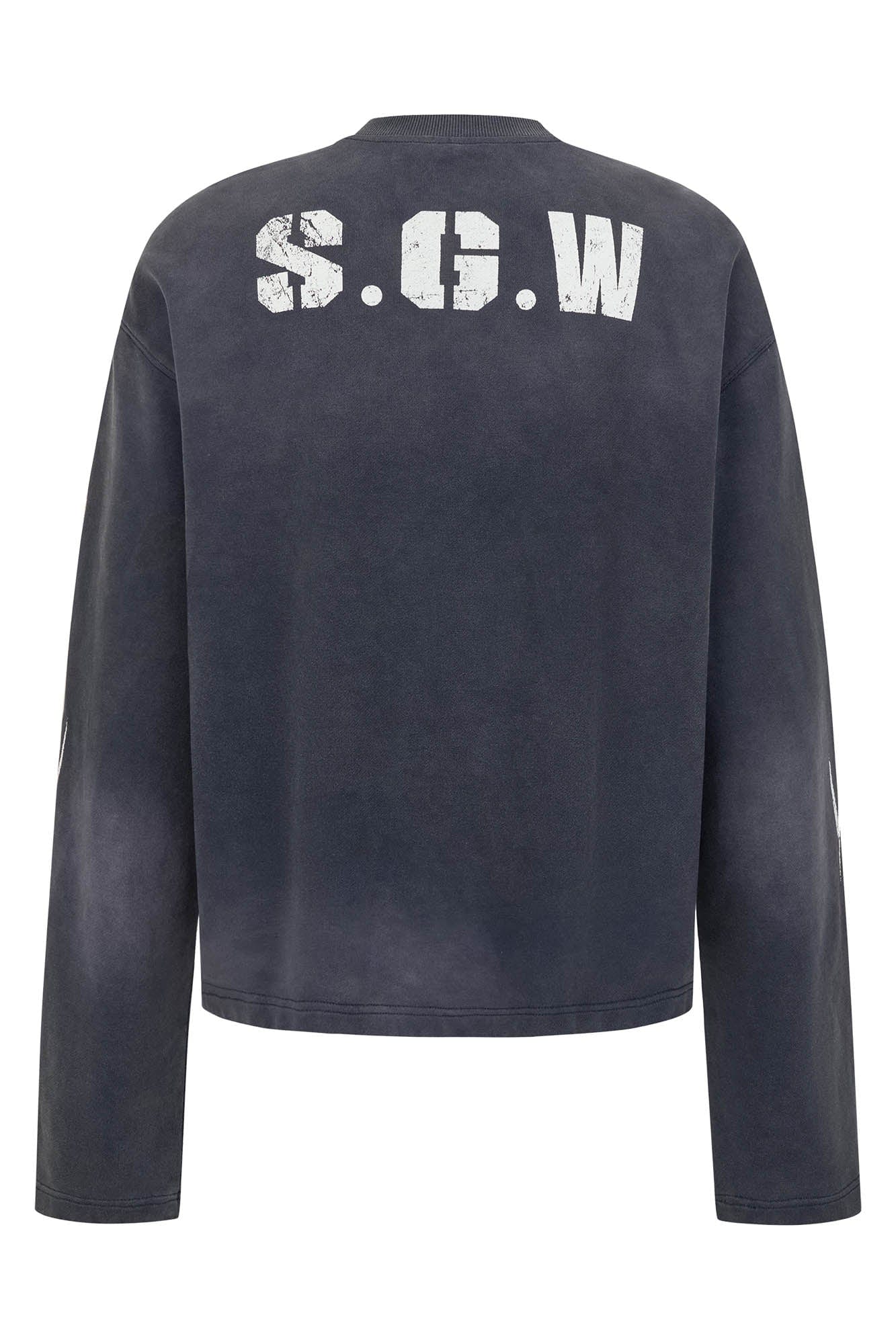 SAVAGEGROWTHWORLD No.5 Distressed Long-Sleeve Tee, premium urban and streetwear designers apparel on PROJECTISR.com, SAVAGEGROWTHWORLD