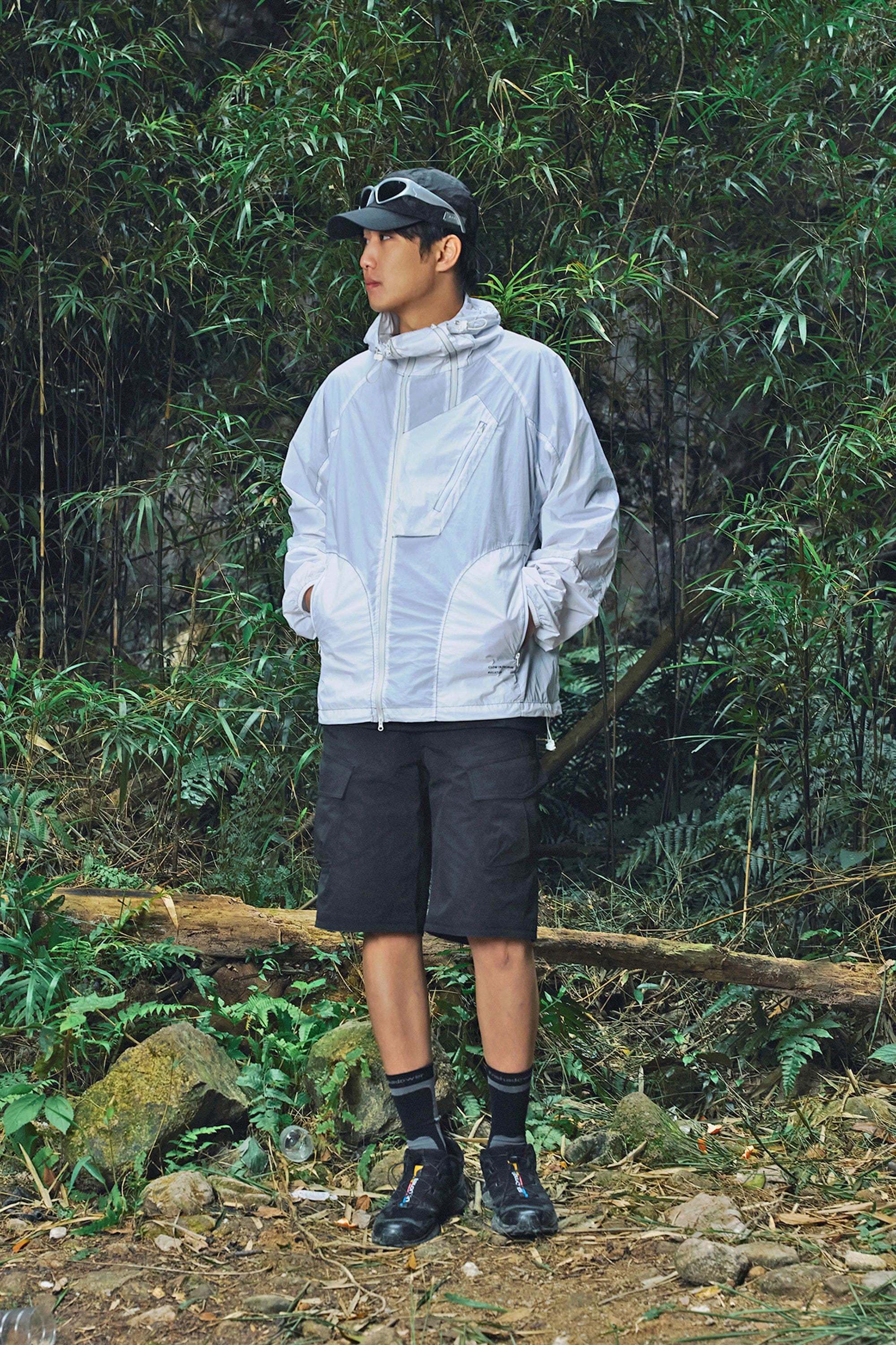 ENSHADOWER Modern Large Pocket Logo Shorts, premium urban and streetwear designers apparel on PROJECTISR.com, ENSHADOWER