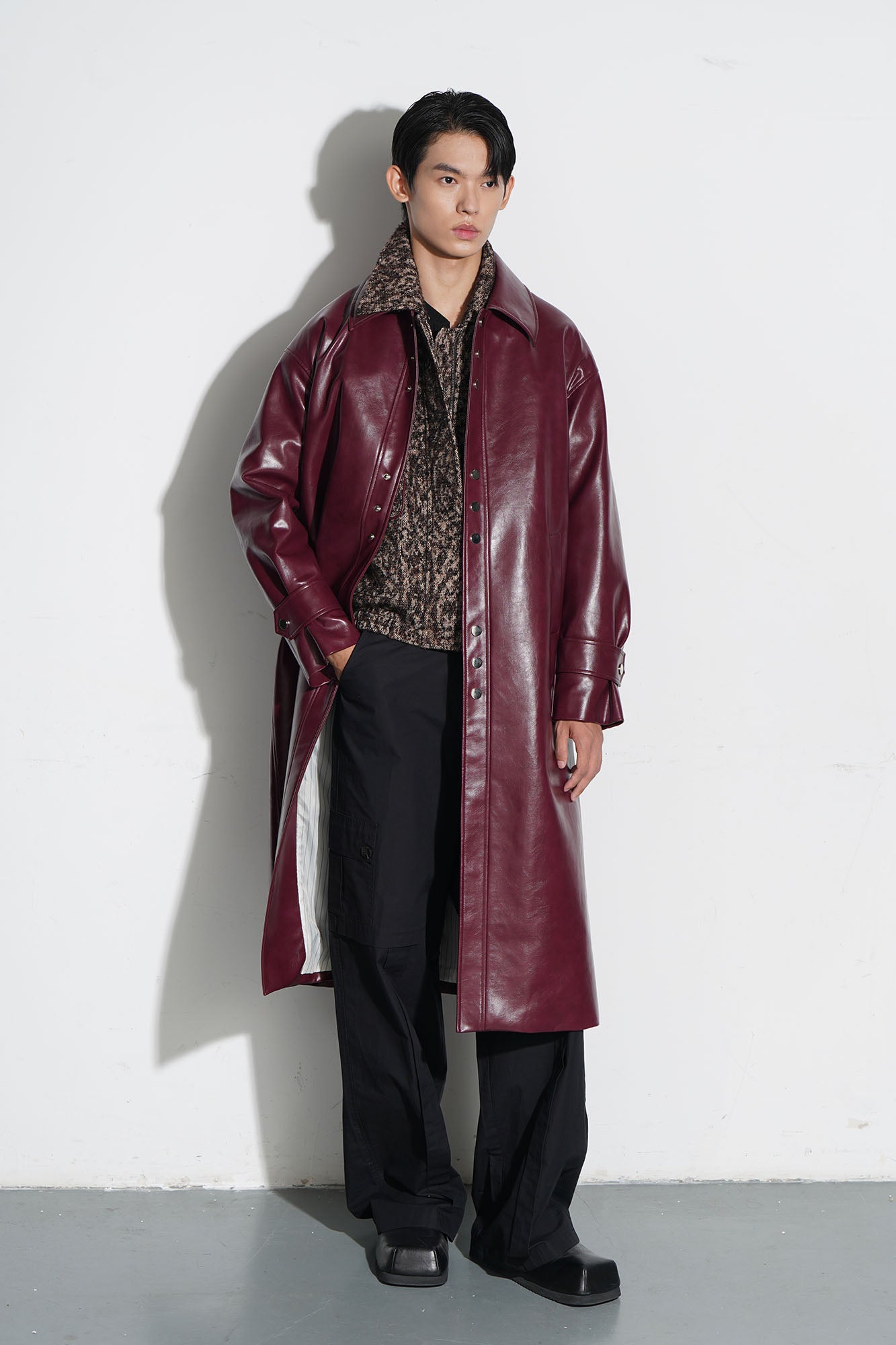 ORAL UTOPIA Glossy PU Coat Ancora Red