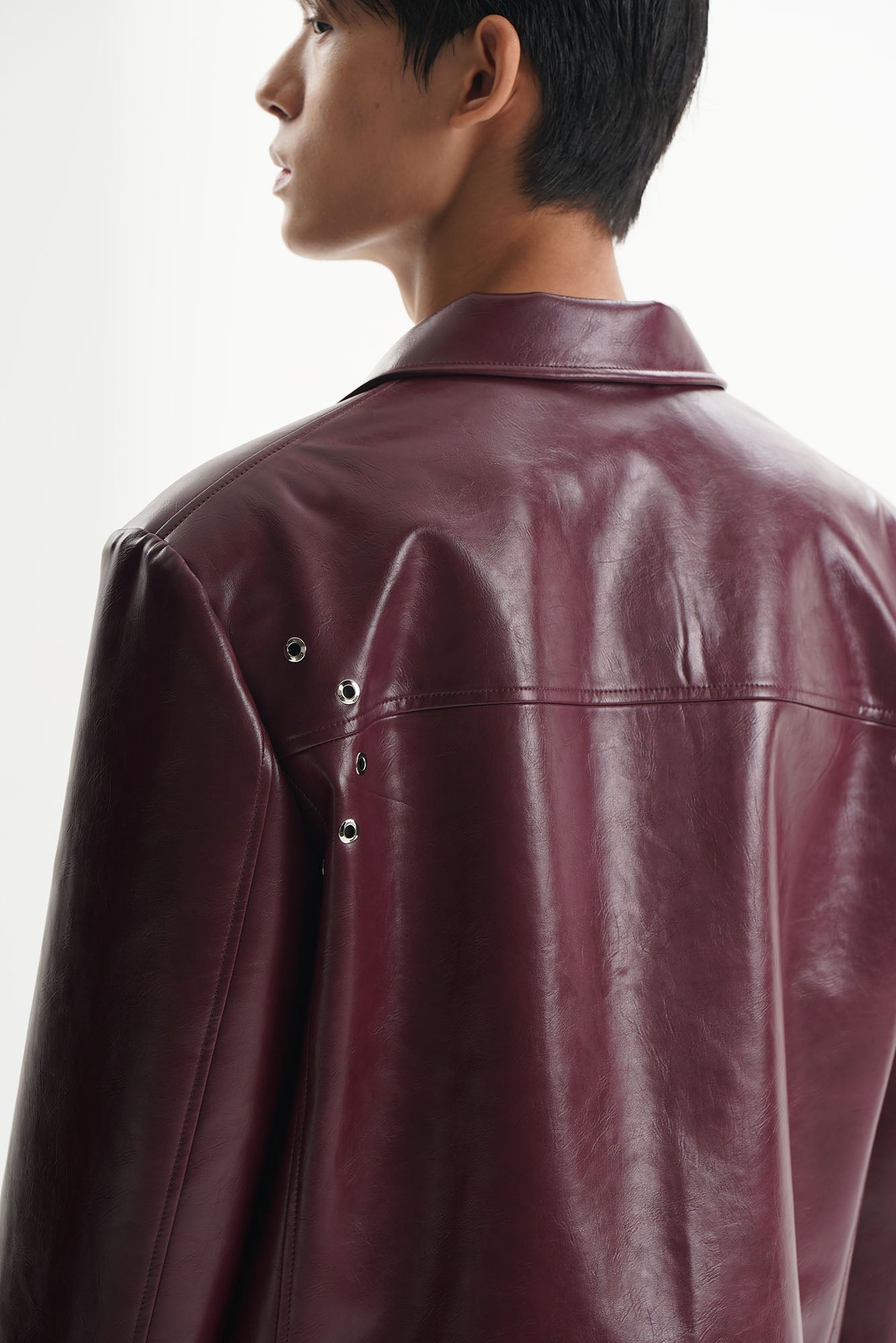 ORAL UTOPIA Glossy PU Blazer Ancora Red, premium urban and streetwear designers apparel on PROJECTISR.com, ORAL UTOPIA