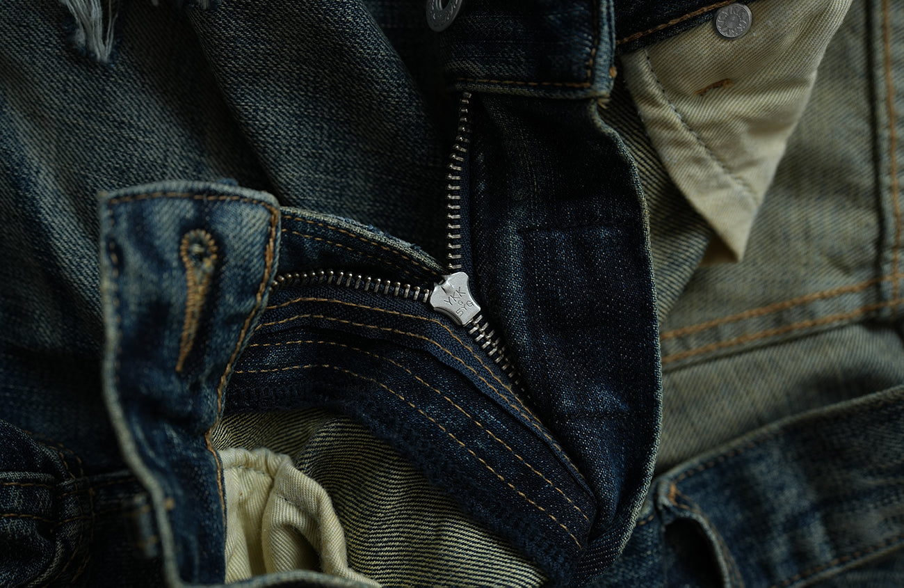 NEIGBORL Ripped Wash Straight-Leg Jeans, premium urban and streetwear designers apparel on PROJECTISR.com, NEIGBORL