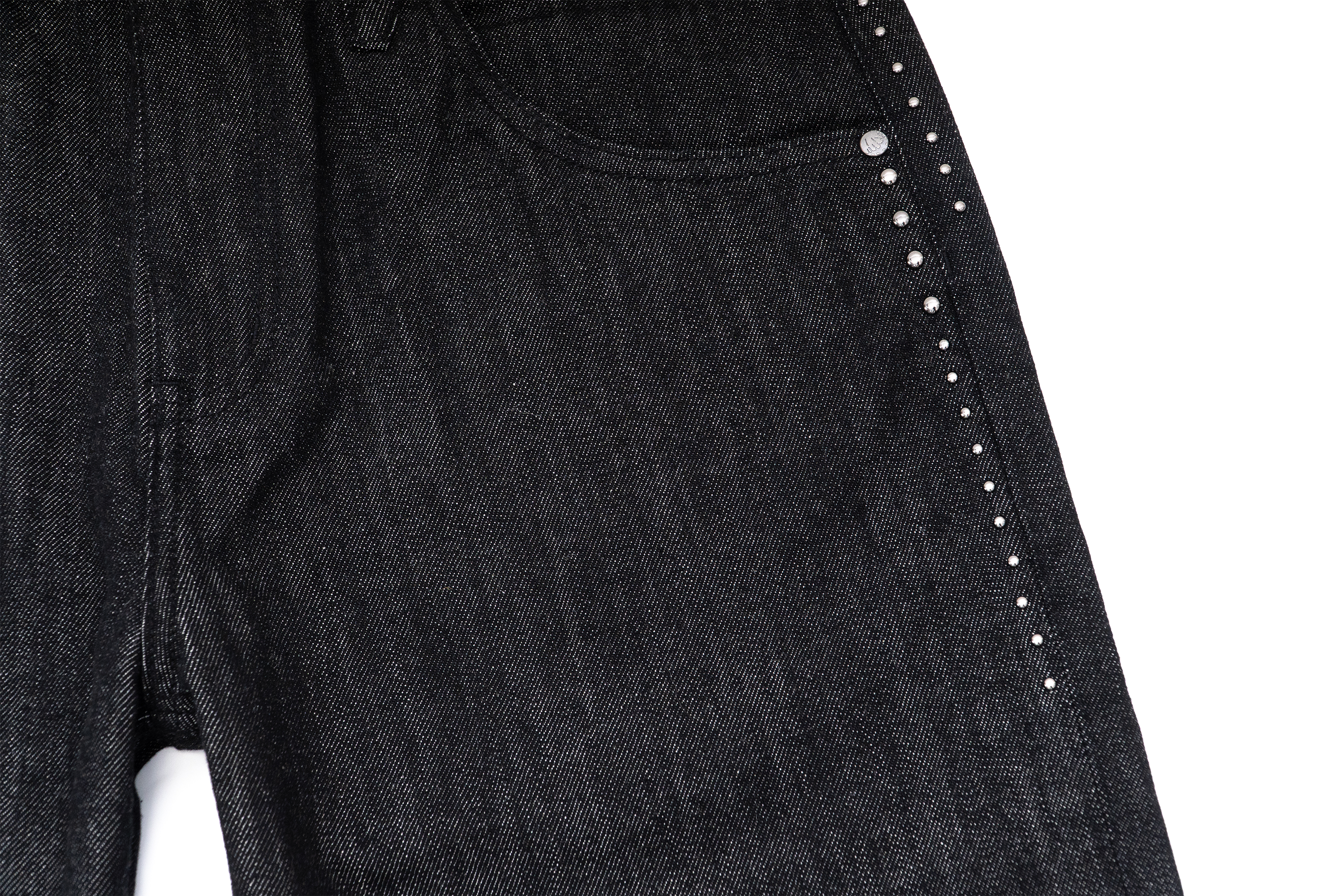 IN EXISTENCE Mulberry Silk Studded Straight-Leg Jeans