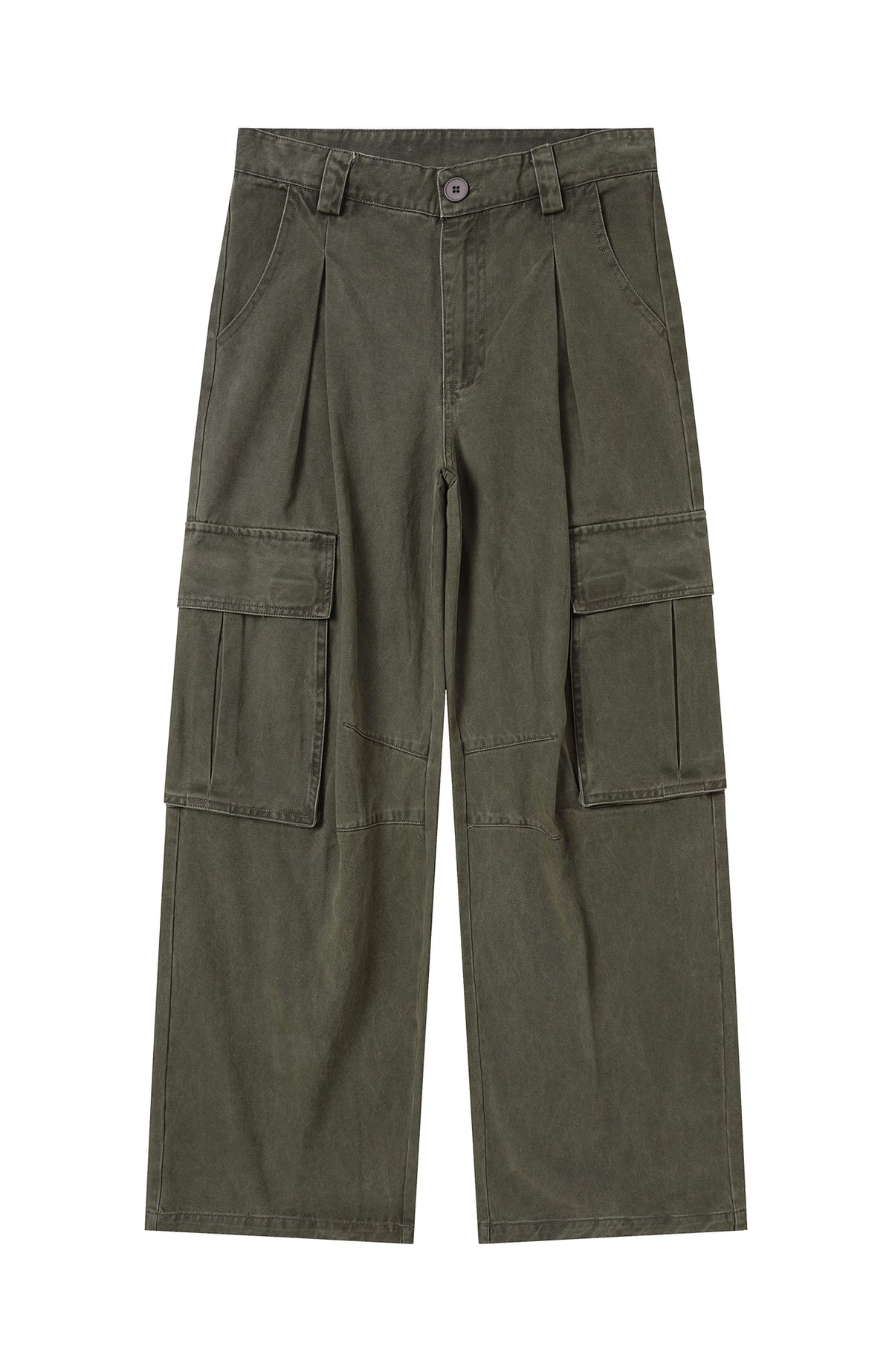 BOTANICA Washed Double-Pleat Multi-Pocket Wide-Leg Pants