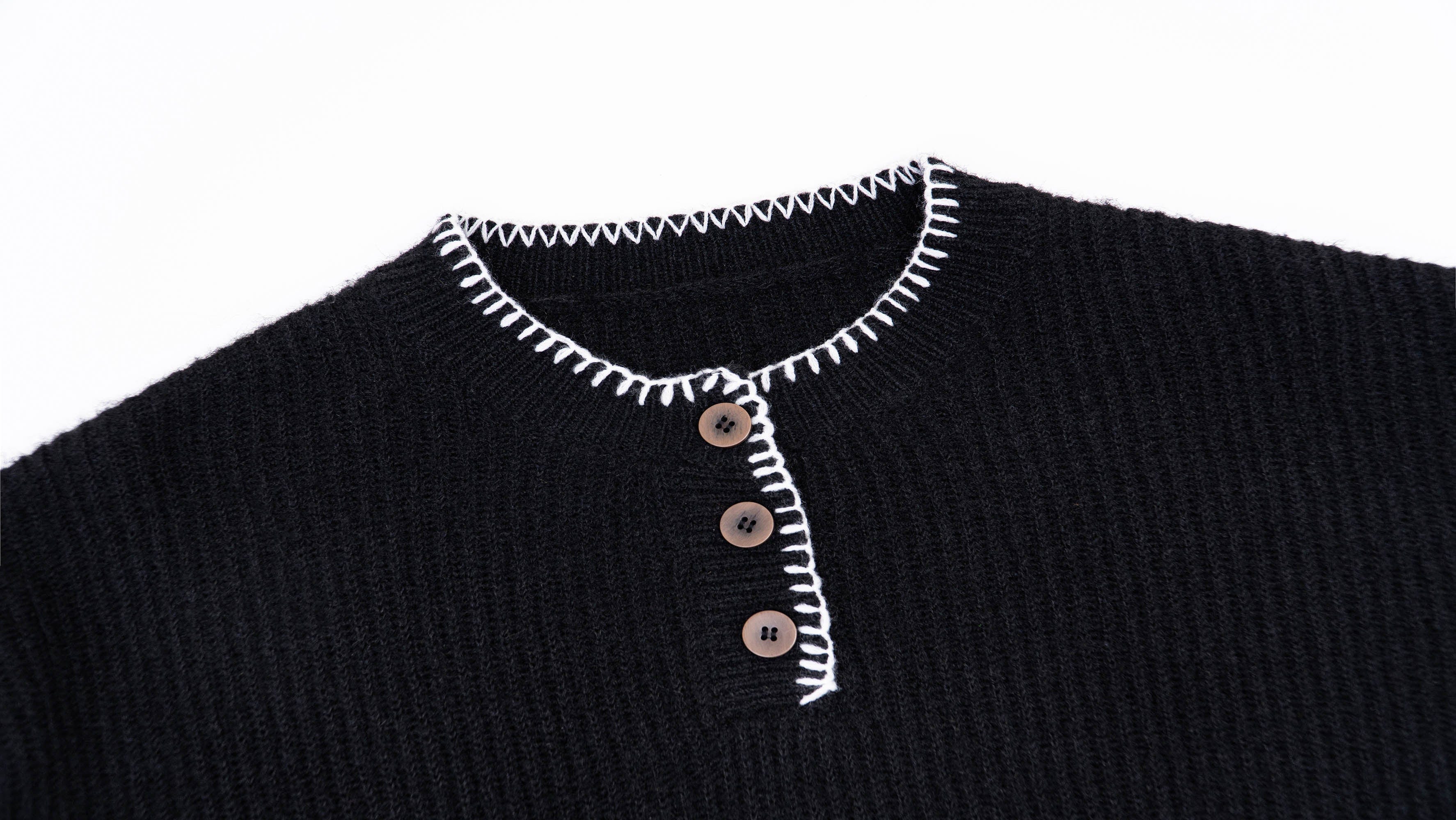 IN EXISTENCE Essential Ribbed Henley Sweater, premium urban and streetwear designers apparel on PROJECTISR.com, IN EXISTENCE