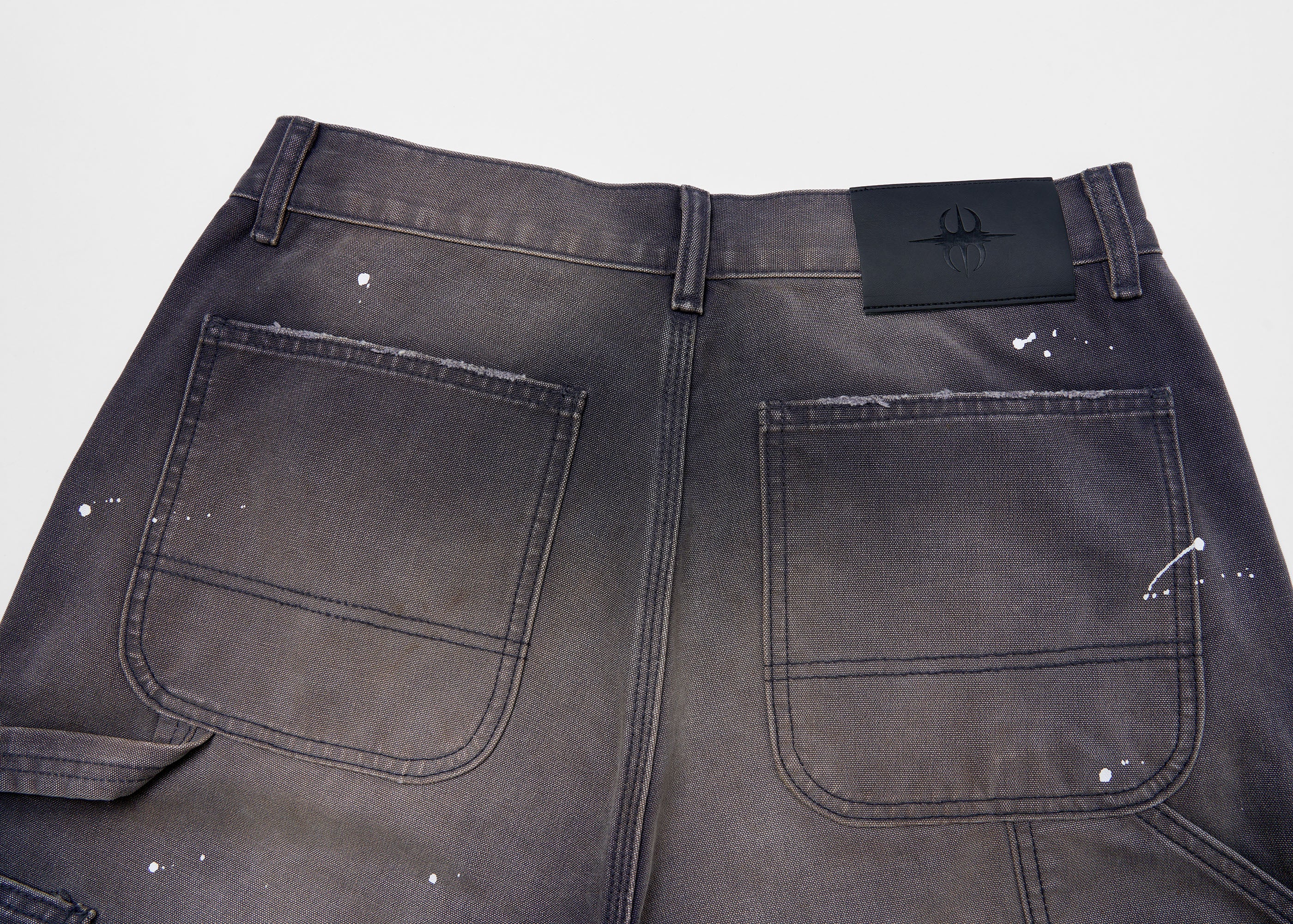 SAVAGEGROWTHWORLD Distressed Double-Knee Splatter Jeans, premium urban and streetwear designers apparel on PROJECTISR.com, SAVAGEGROWTHWORLD