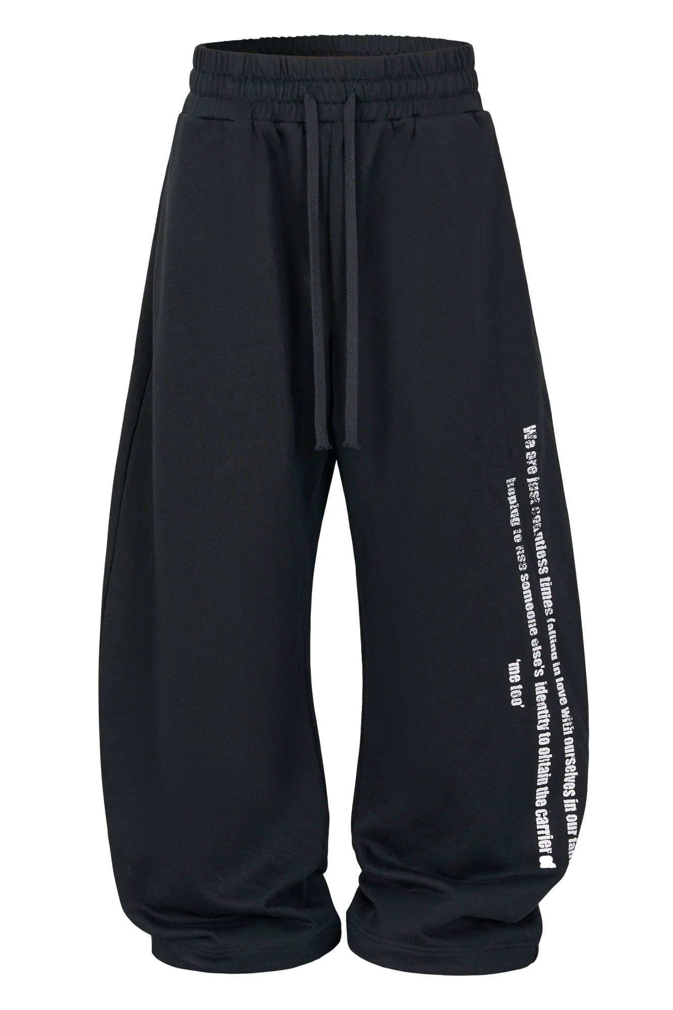 SAVAGEGROWTHWORLD Slogan Curved Drawstring Sweatpants, premium urban and streetwear designers apparel on PROJECTISR.com, SAVAGEGROWTHWORLD