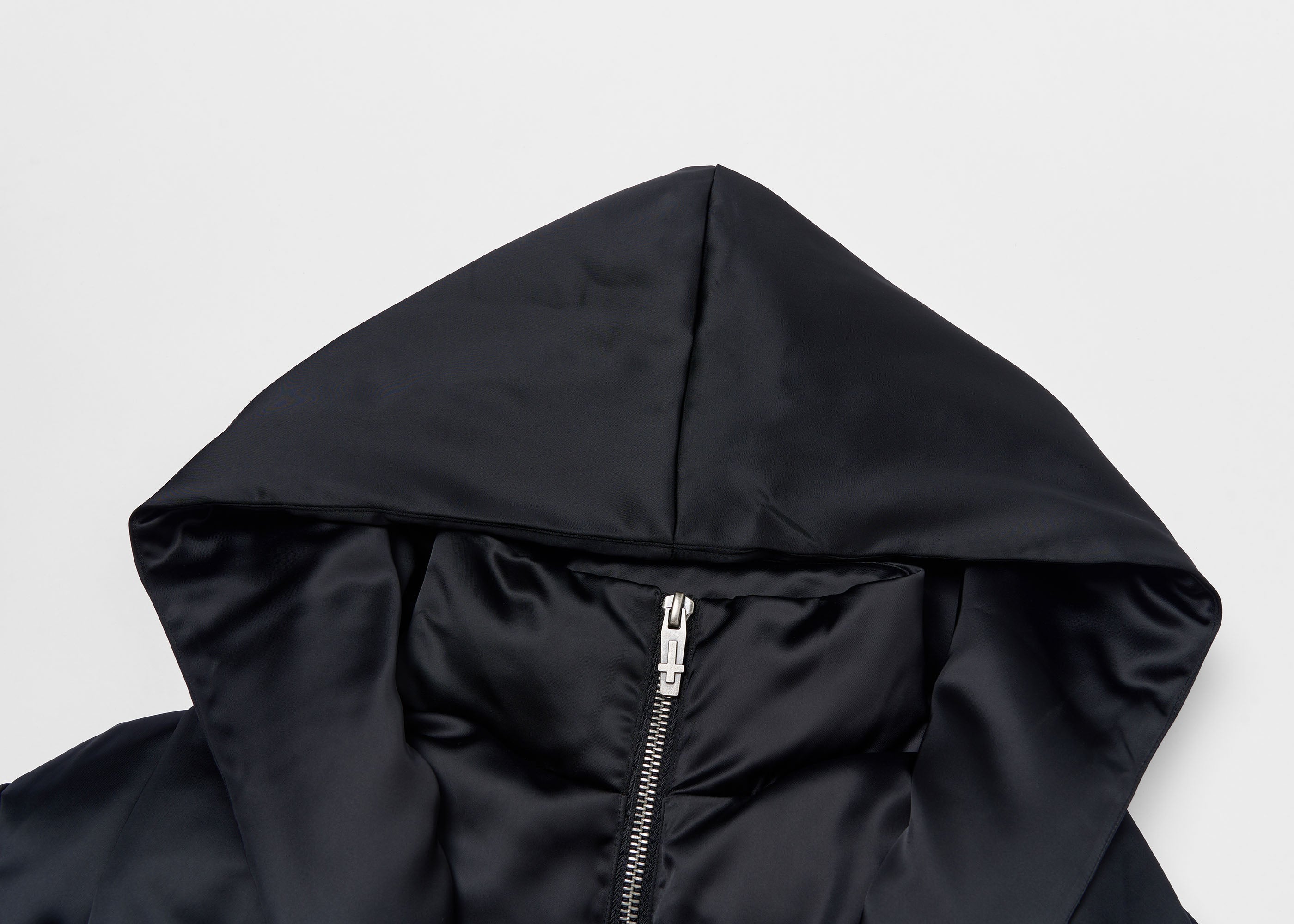 SAVAGEGROWTHWORLD Detachable Hood Satin Oversized Bomber Jacket