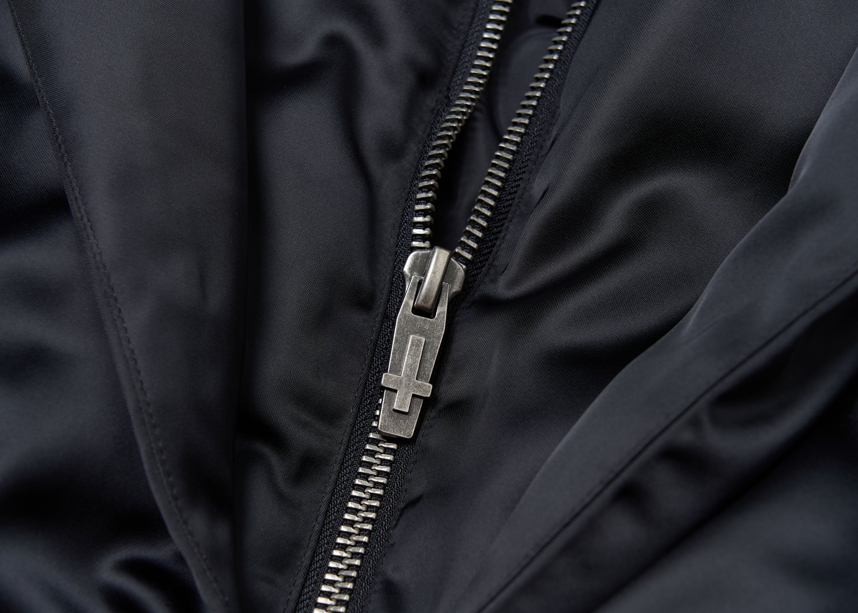 SAVAGEGROWTHWORLD Detachable Hood Satin Oversized Bomber Jacket