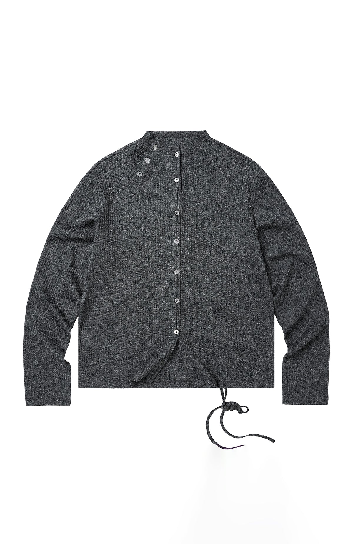 BOTANICA Drawstring Mock-Neck Long-Sleeve Tee