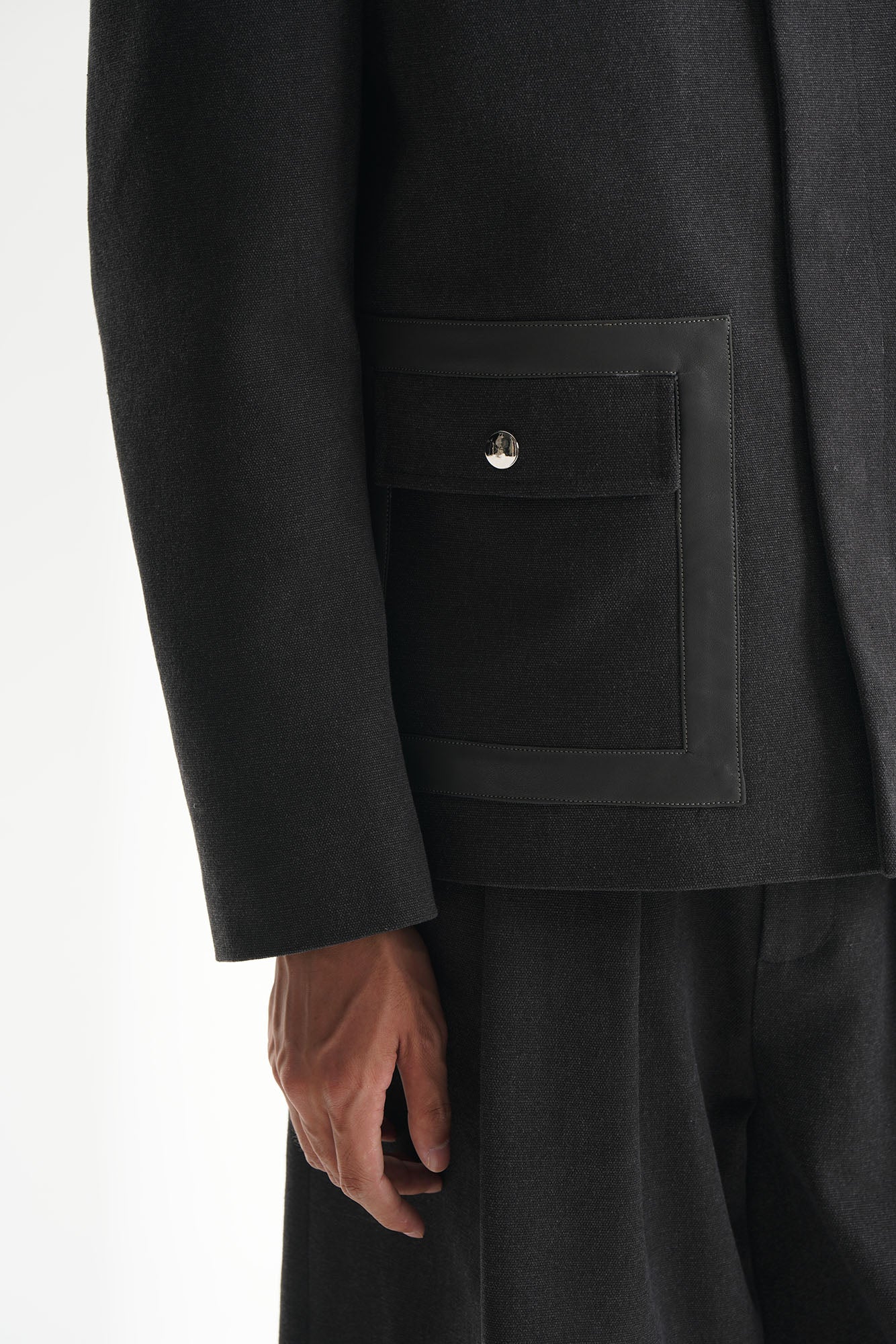 ORAL UTOPIA Flap Pocket Mandarin Collar Jacket, premium urban and streetwear designers apparel on PROJECTISR.com, ORAL UTOPIA