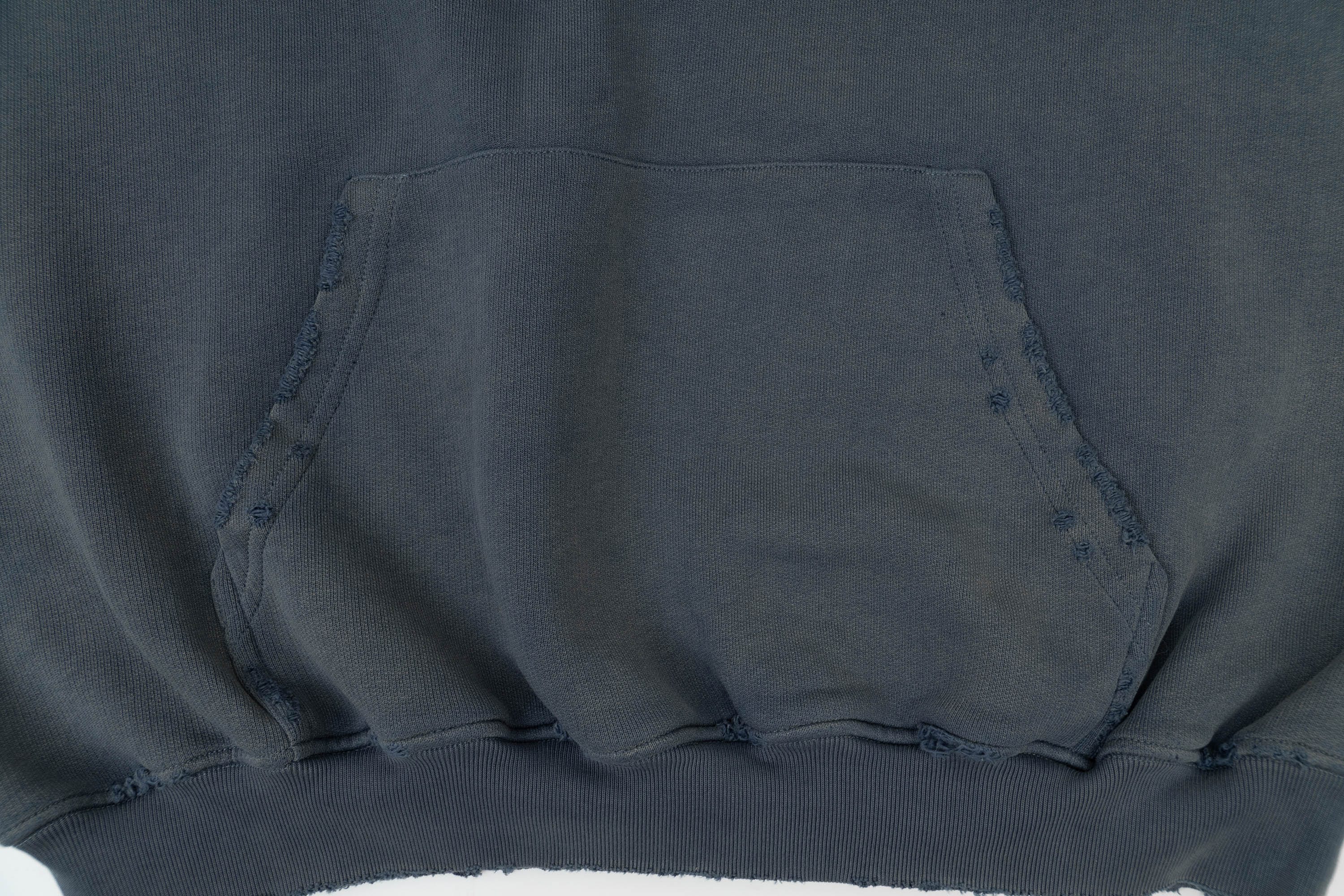 IN EXISTENCE Washed Frayed Graphic Hoodie, premium urban and streetwear designers apparel on PROJECTISR.com, IN EXISTENCE