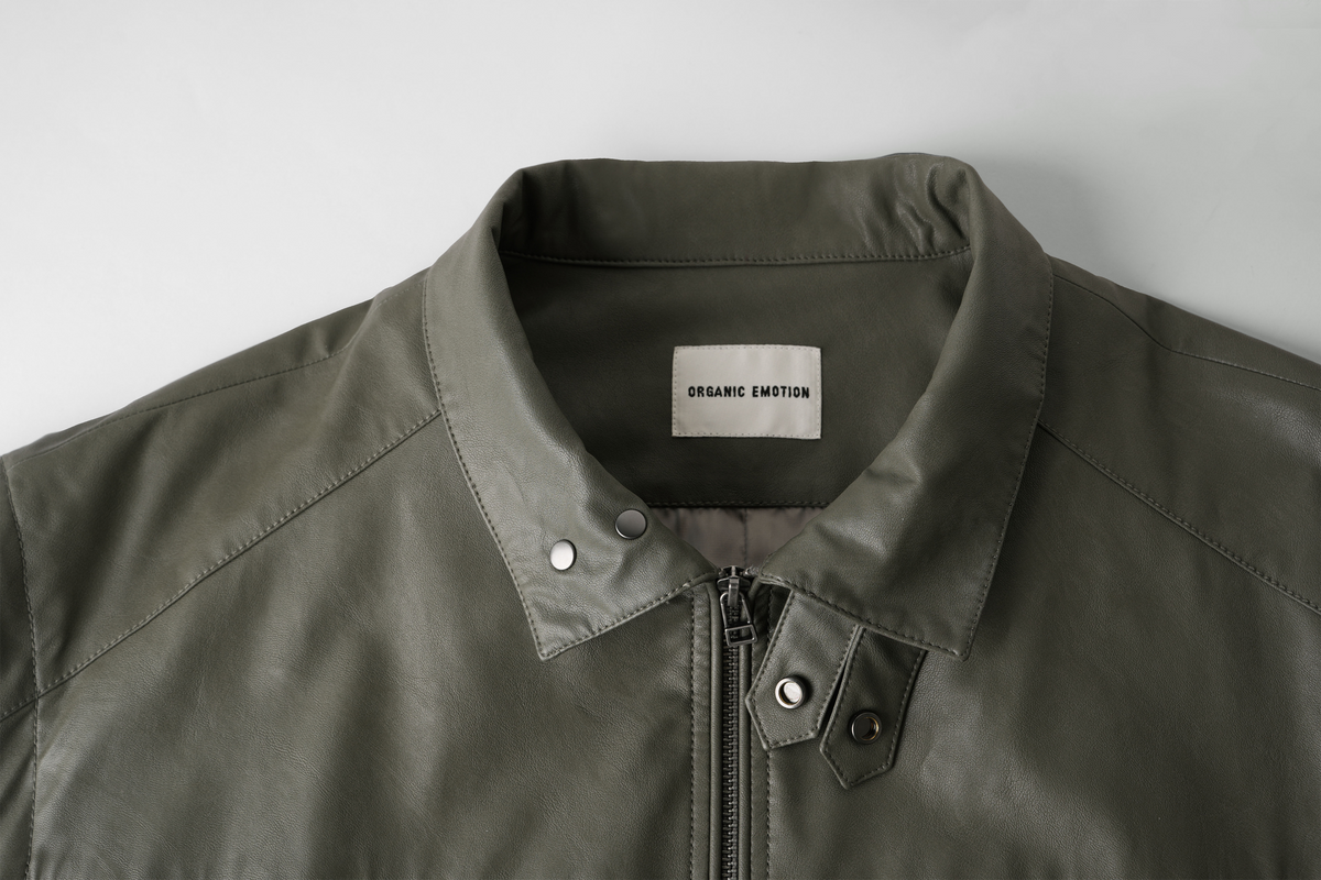 ORGANIC EMOTION Faux Leather Detachable-Sleeve Biker Jacket