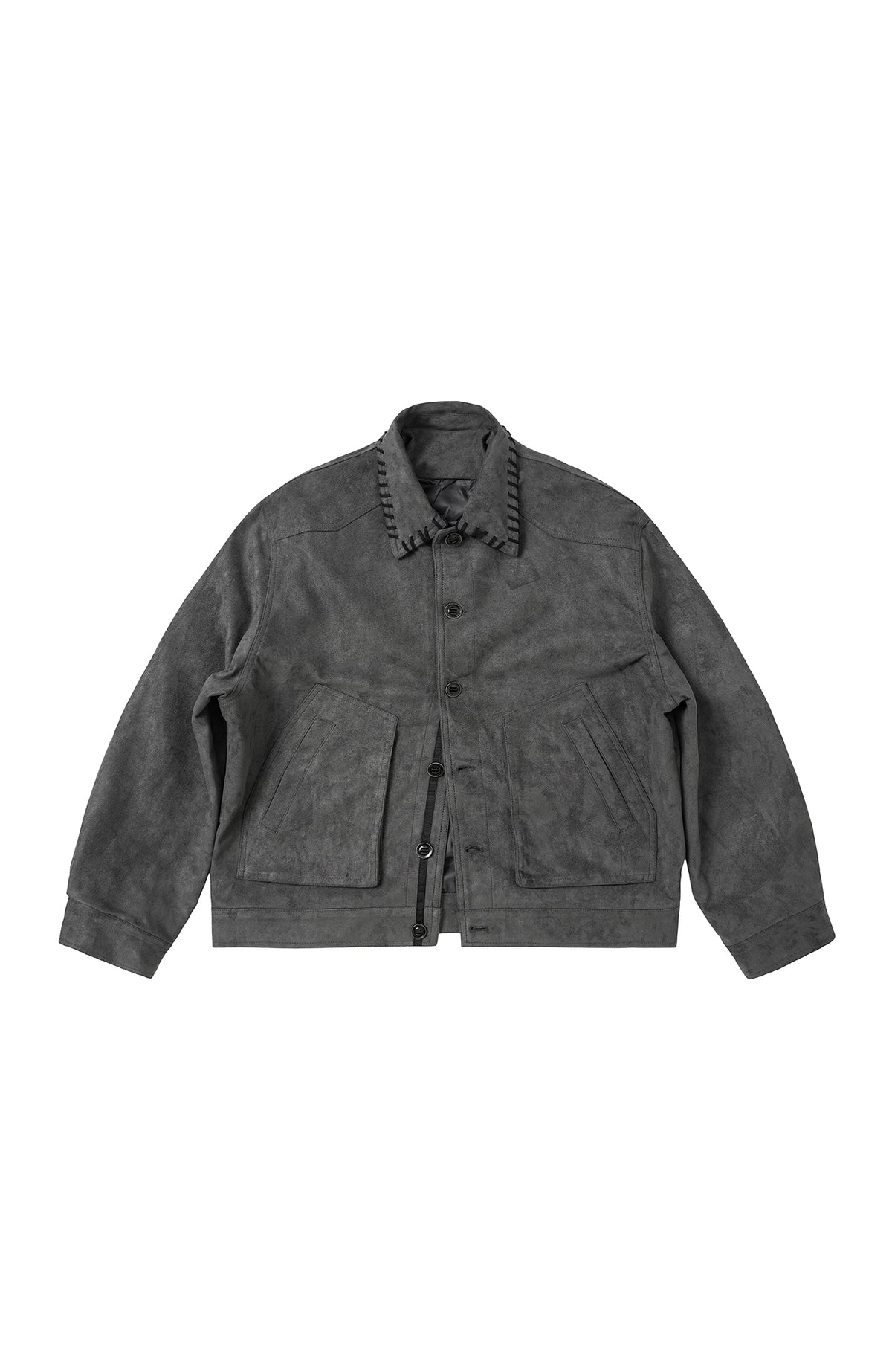 BOTANICA Retro Faux Suede Flap-Pocket Biker Jacket