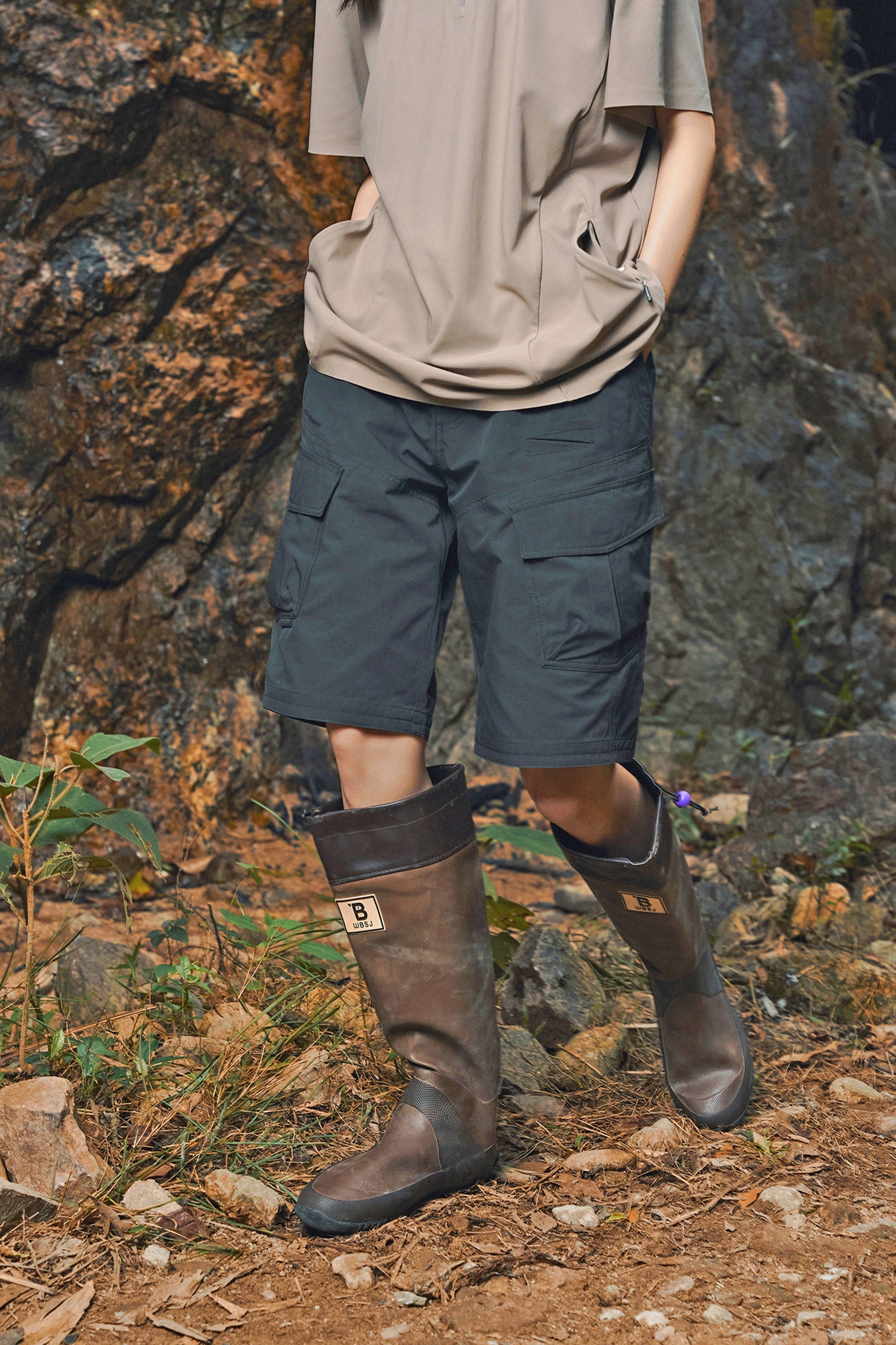 ENSHADOWER Modern Large Pocket Logo Shorts, premium urban and streetwear designers apparel on PROJECTISR.com, ENSHADOWER