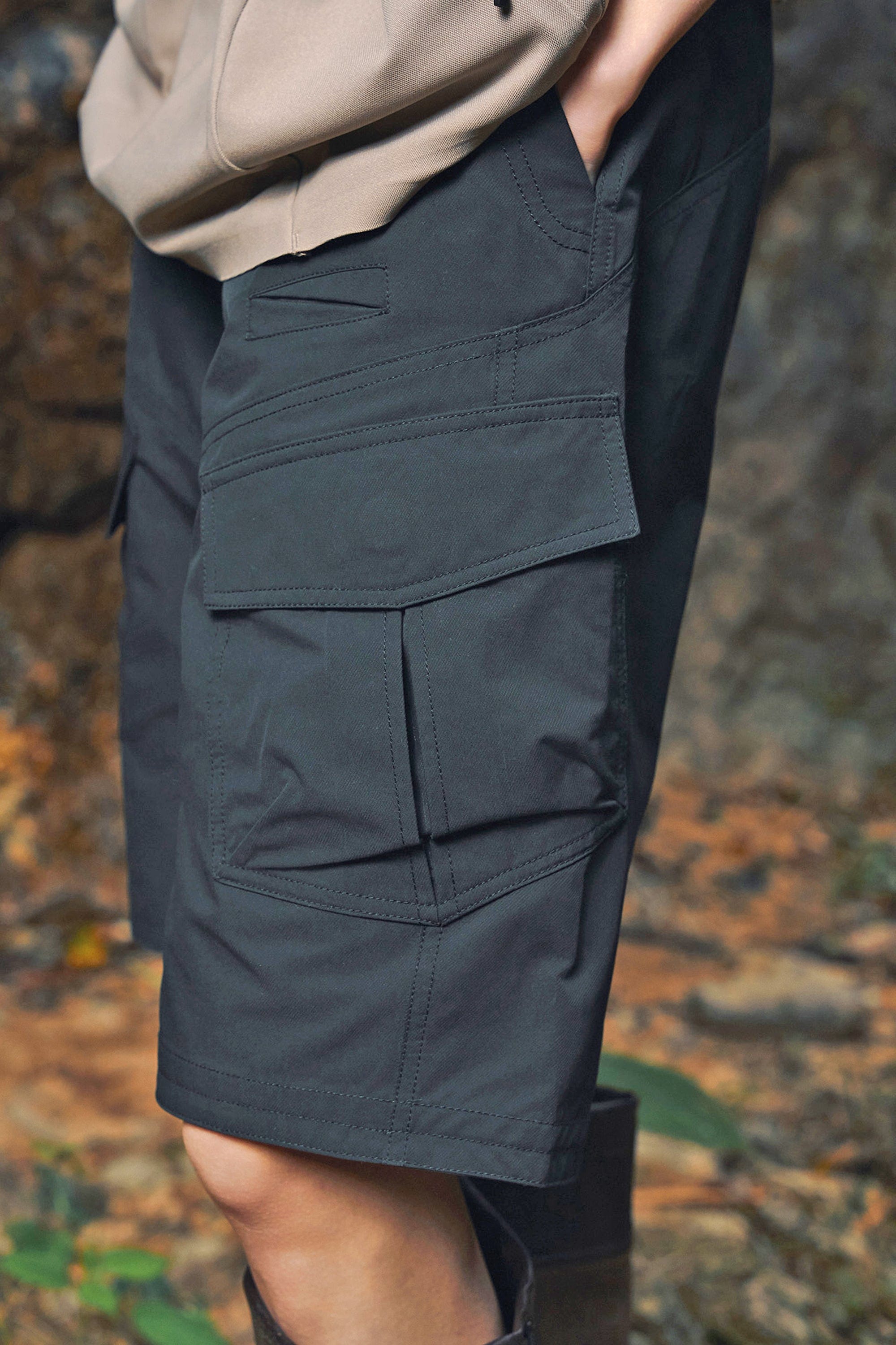 ENSHADOWER Modern Large Pocket Logo Shorts, premium urban and streetwear designers apparel on PROJECTISR.com, ENSHADOWER
