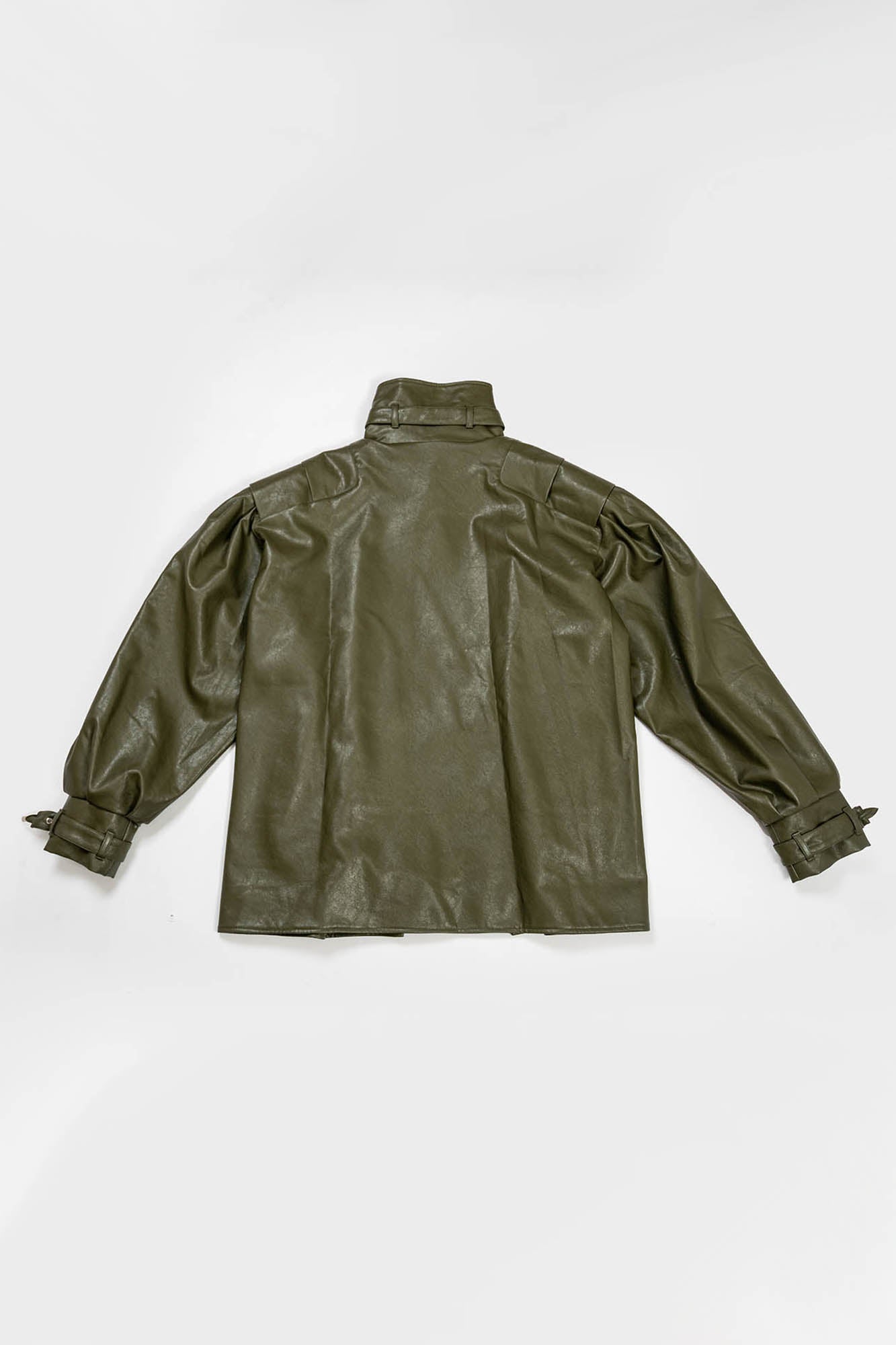KADAKADA Multi-Buckle High-Neck Faux Leather Jacket, premium urban and streetwear designers apparel on PROJECTISR.com, KADAKADA