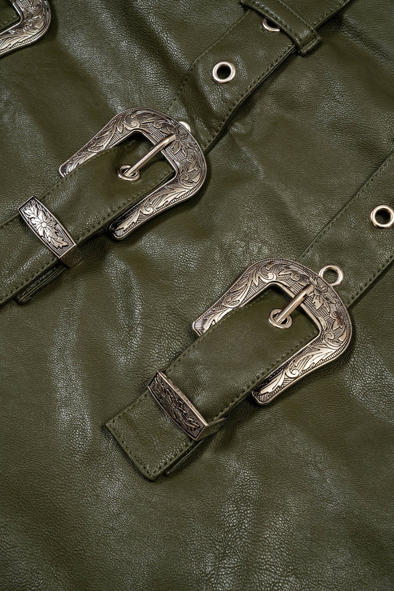KADAKADA Multi-Buckle High-Neck Faux Leather Jacket, premium urban and streetwear designers apparel on PROJECTISR.com, KADAKADA