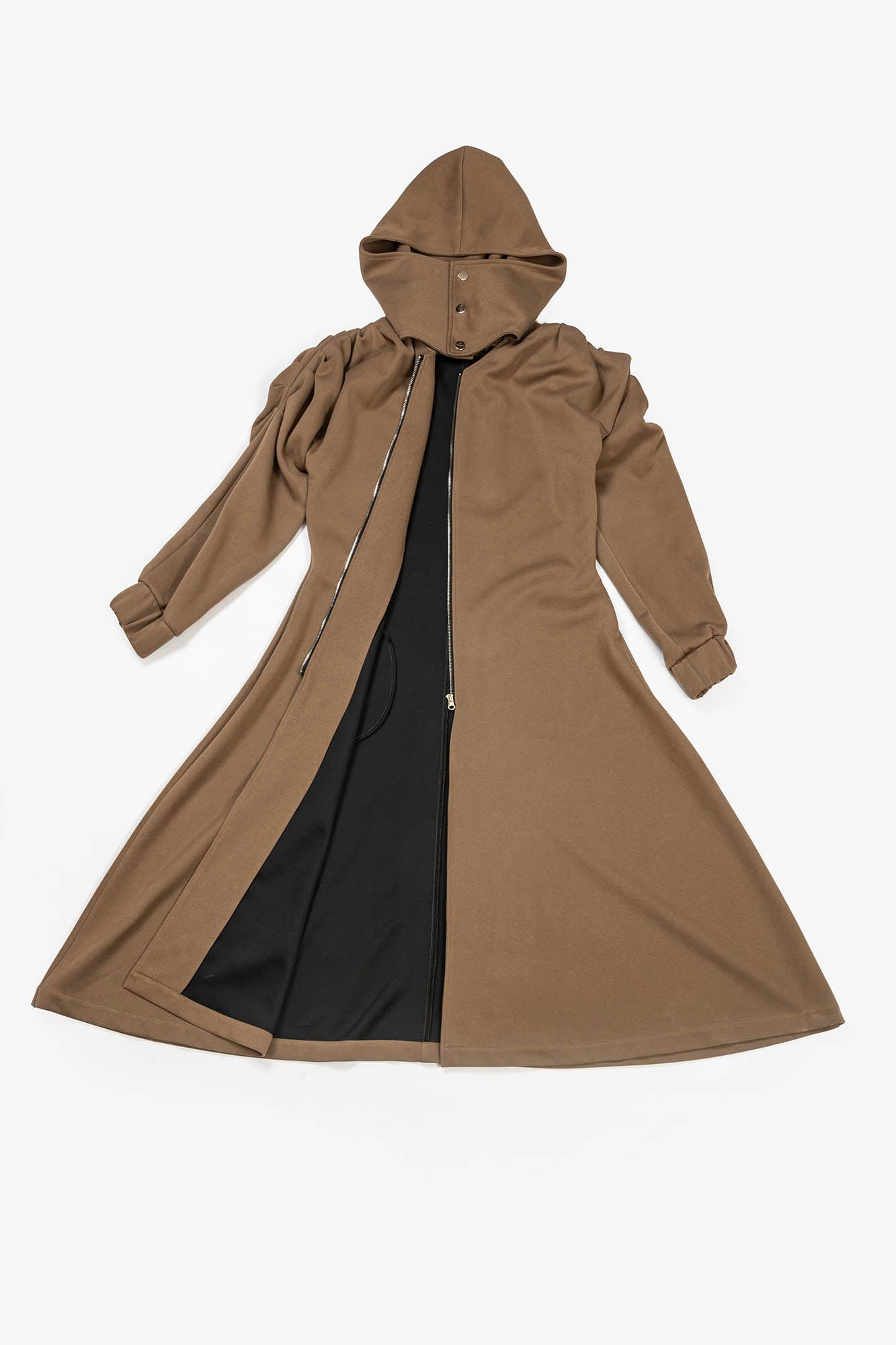 KADAKADA Hooded Pleated Shoulder Cloak, premium urban and streetwear designers apparel on PROJECTISR.com, KADAKADA