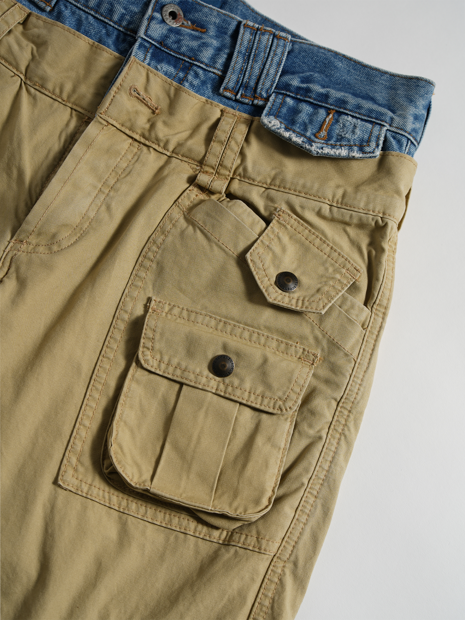 NEIGBORL Retro Spliced Multi-Pocket Cargo Pants