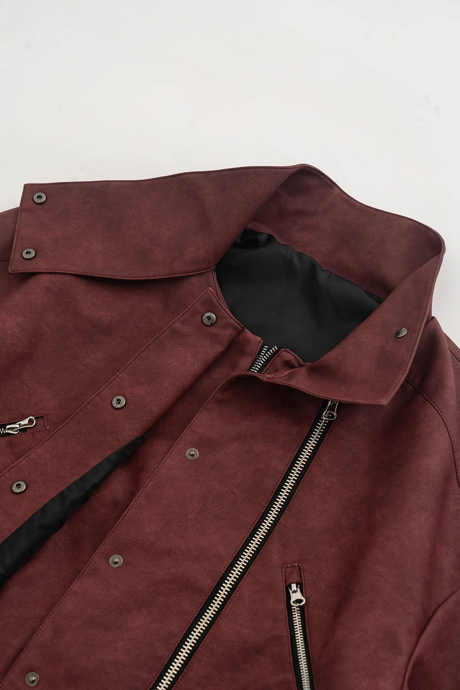 KADAKADA Swallowtail Rivet Zipper Faux Leather Jacket, premium urban and streetwear designers apparel on PROJECTISR.com, KADAKADA