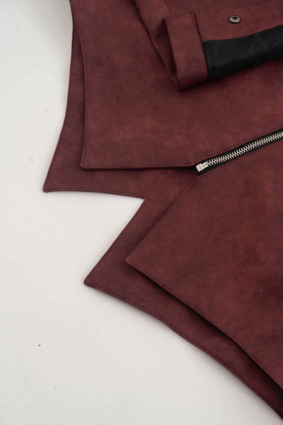 KADAKADA Swallowtail Rivet Zipper Faux Leather Jacket, premium urban and streetwear designers apparel on PROJECTISR.com, KADAKADA