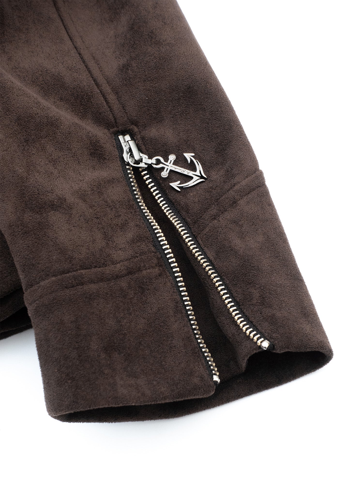 IN EXISTENCE Paneled Faux Suede Rivet Biker Jacket
