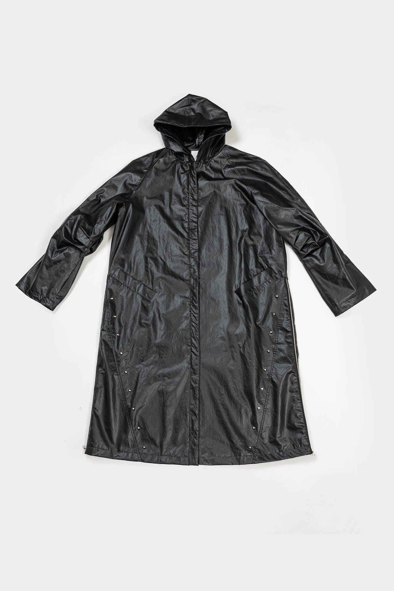 KADAKADA Side-Zipper Rivet Wrinkled Trench Coat, premium urban and streetwear designers apparel on PROJECTISR.com, KADAKADA