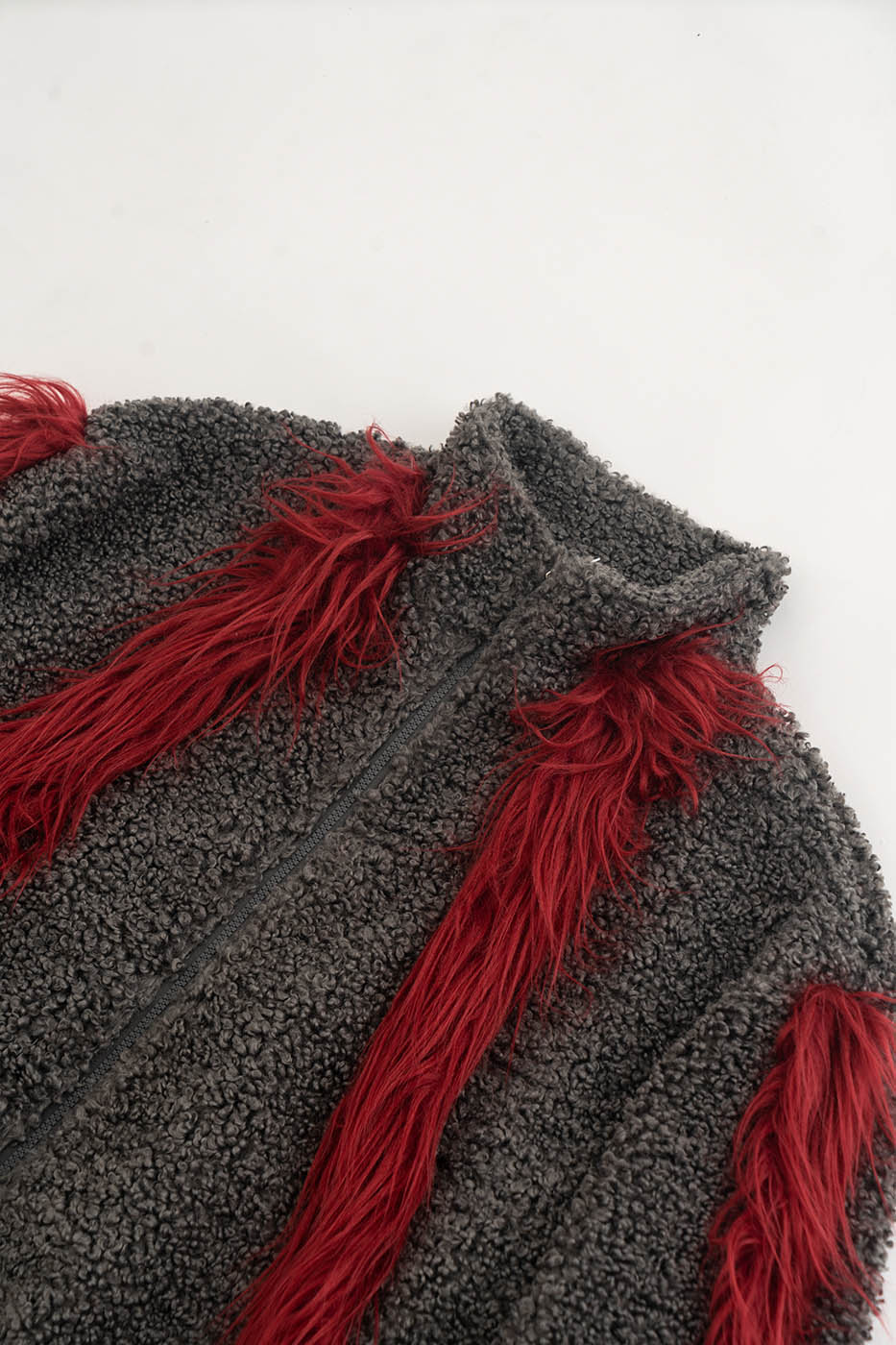 KADAKADA Faux Fur Spliced Oversized Fleece Jacket, premium urban and streetwear designers apparel on PROJECTISR.com, KADAKADA