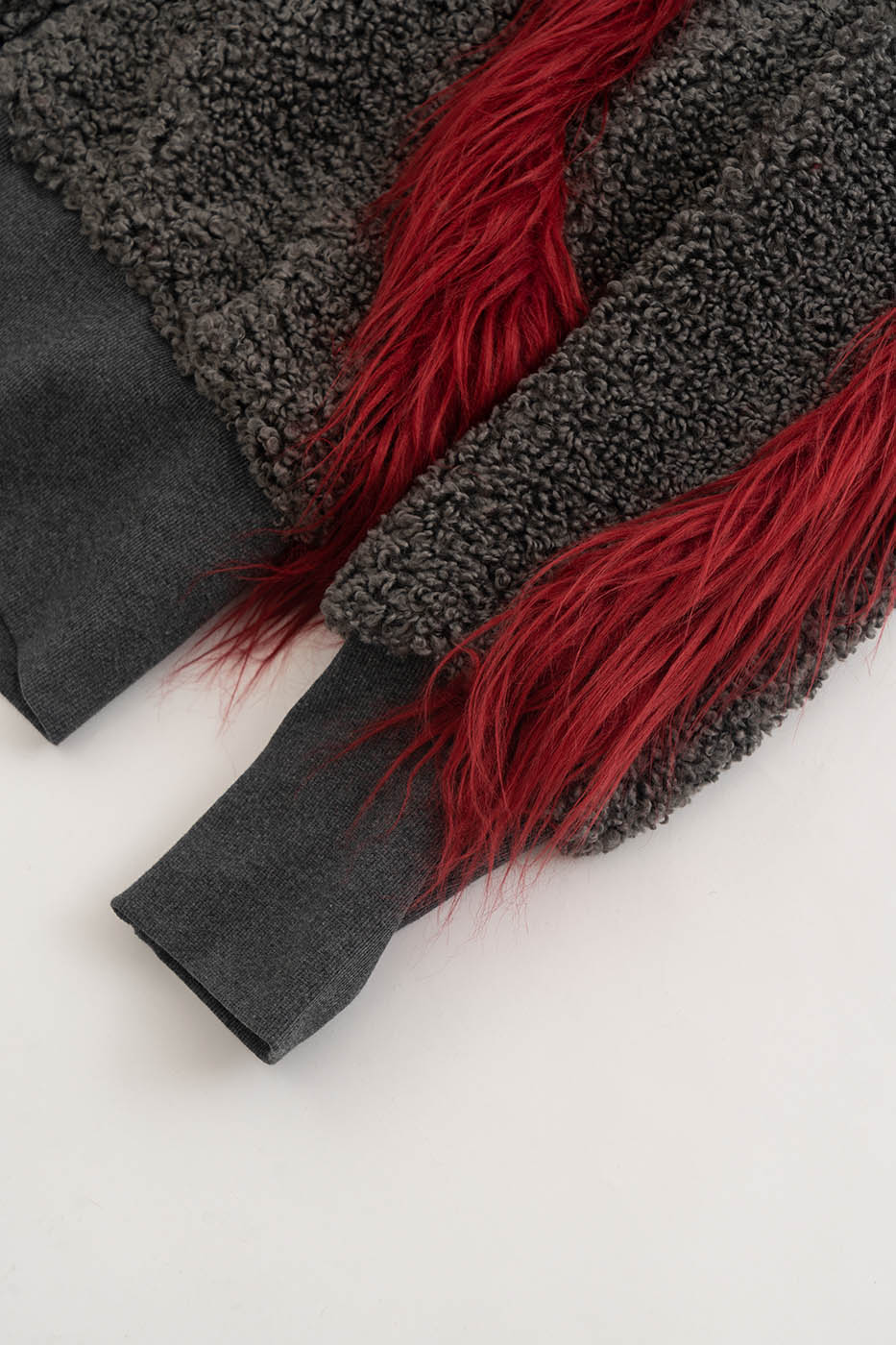 KADAKADA Faux Fur Spliced Oversized Fleece Jacket, premium urban and streetwear designers apparel on PROJECTISR.com, KADAKADA