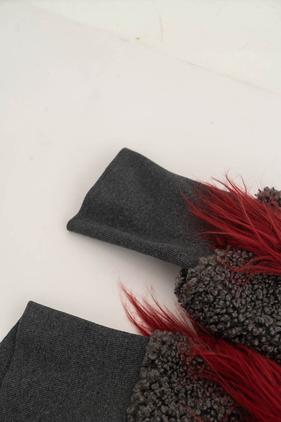 KADAKADA Faux Fur Spliced Oversized Fleece Jacket, premium urban and streetwear designers apparel on PROJECTISR.com, KADAKADA