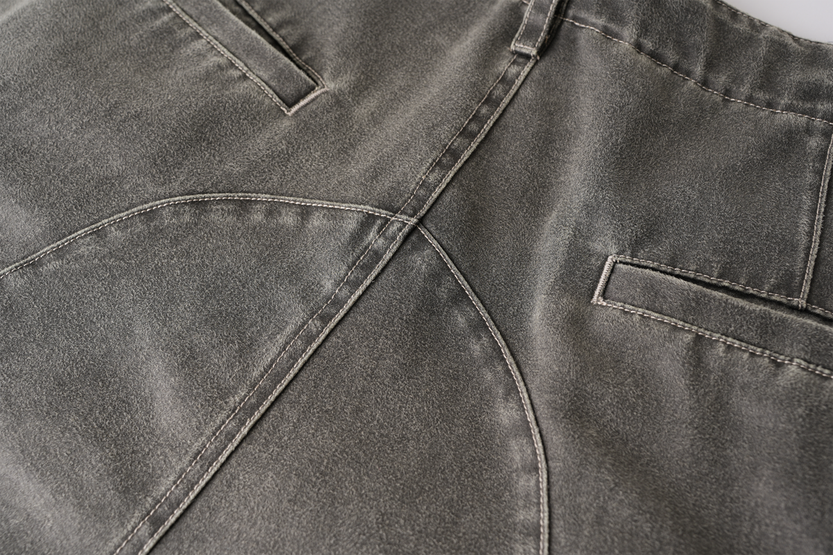 ORGANIC EMOTION Washed Pleated Multi-Pocket Cargo Pants