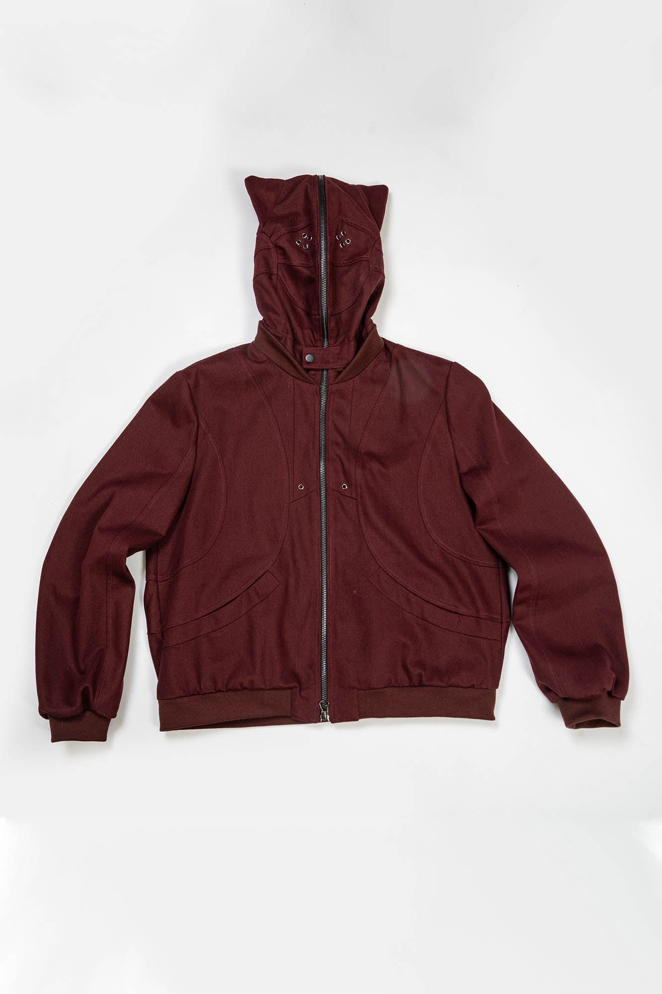 KADAKADA Cat Ears Perforated Hooded Jacket, premium urban and streetwear designers apparel on PROJECTISR.com, KADAKADA