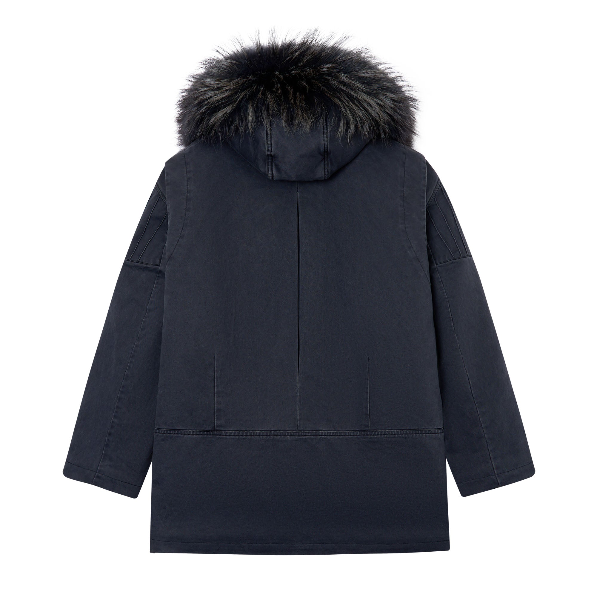 SAVAGEGROWTHWORLD Detachable Vest Faux Fur Collar Parka