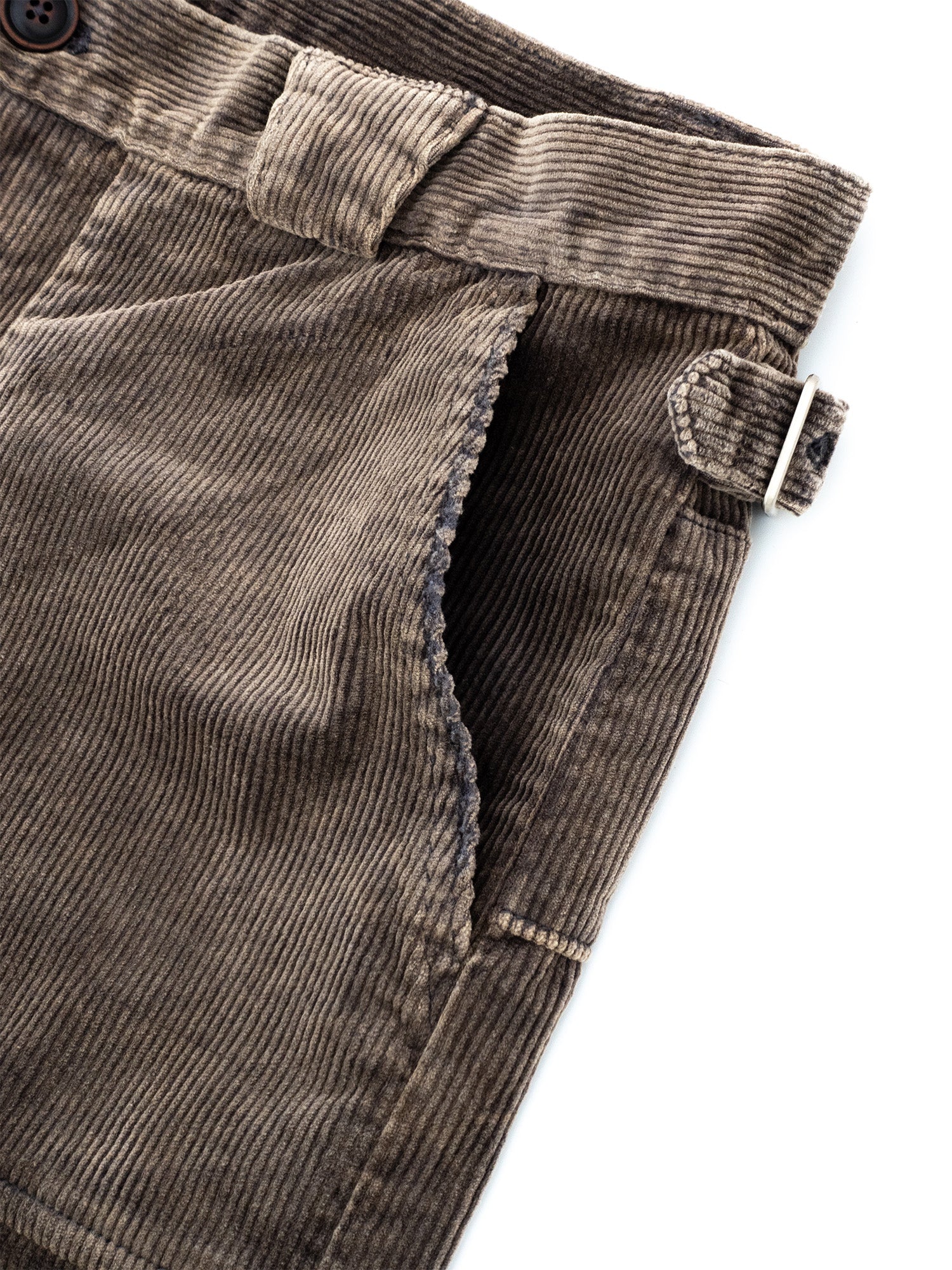 IN EXISTENCE Distressed Corduroy Patched Embroidered Pants