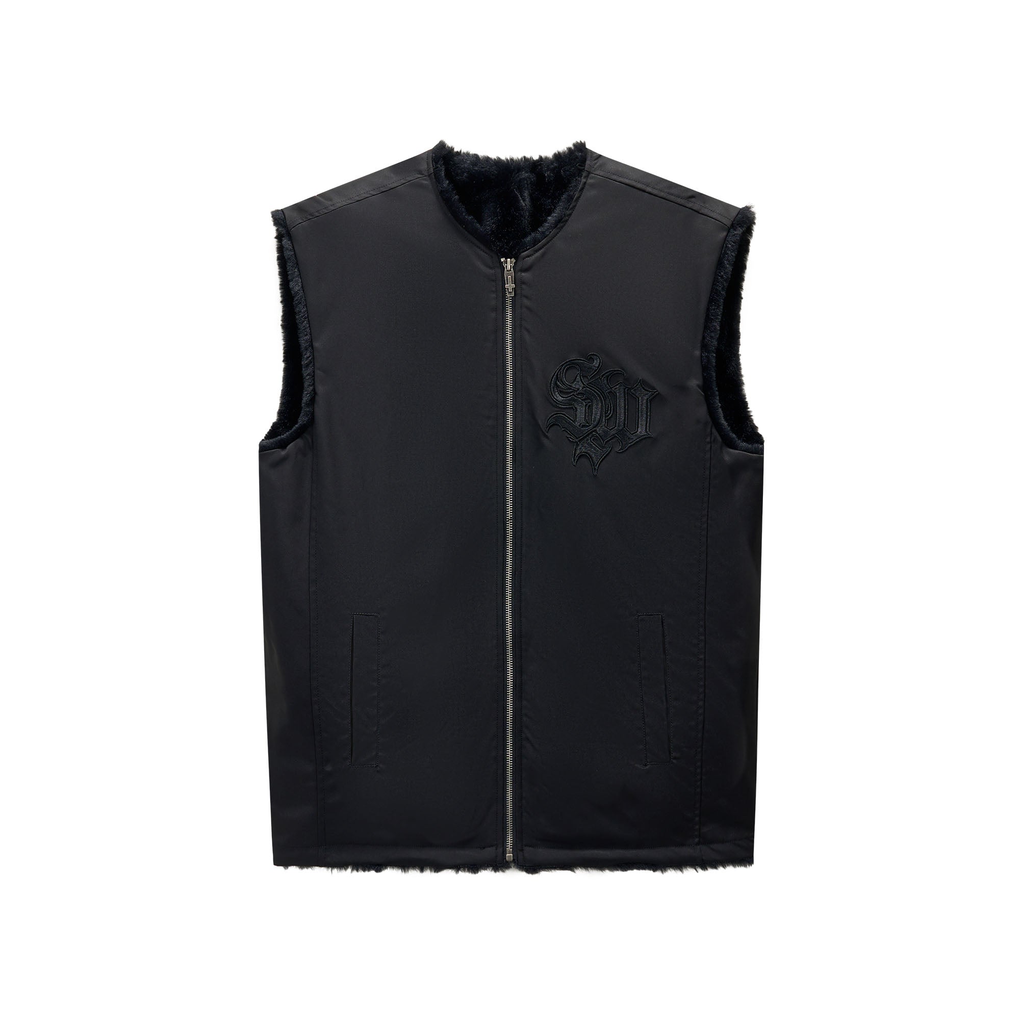 SAVAGEGROWTHWORLD Detachable Vest Faux Fur Collar Parka