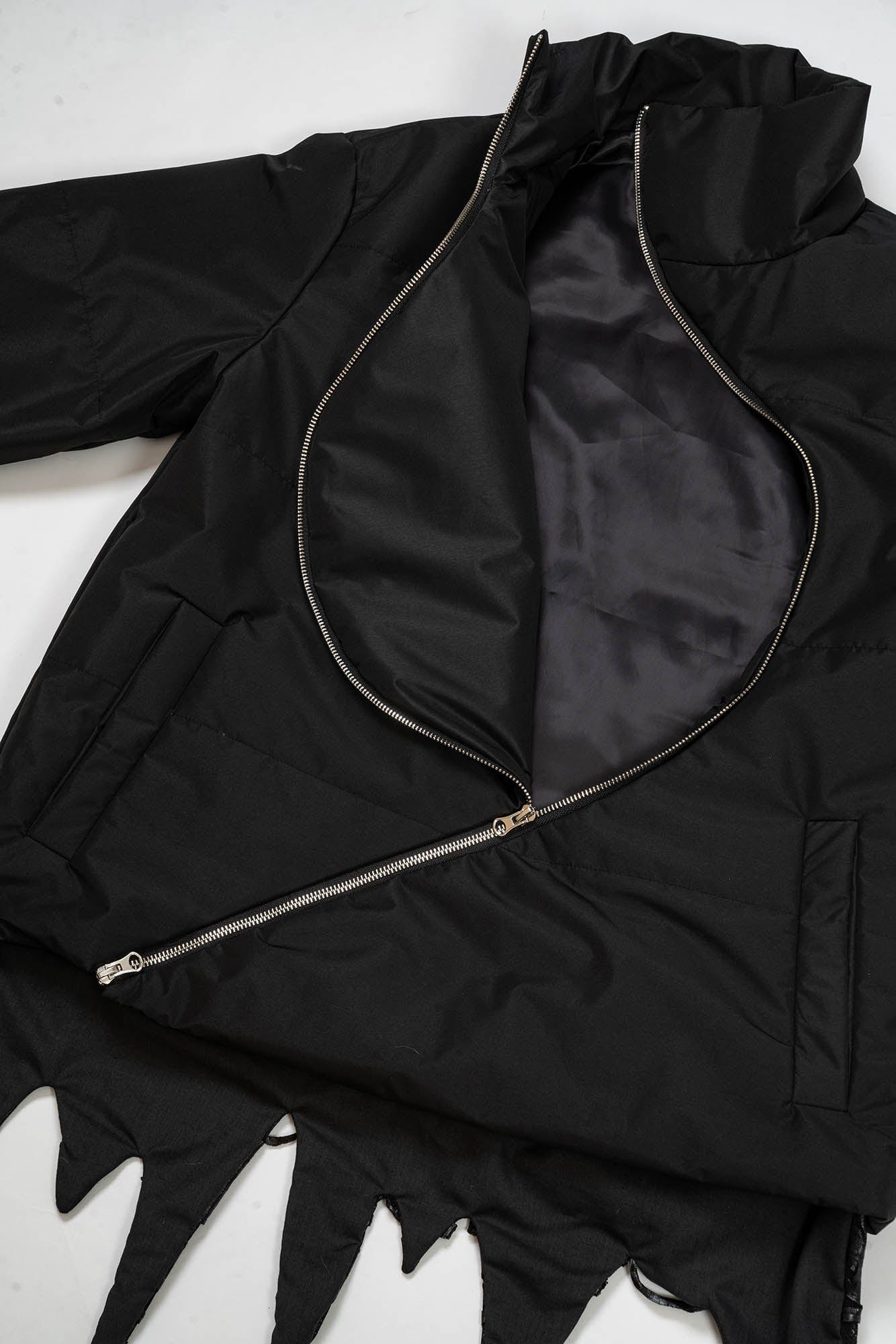 KADAKADA Curved Zipper Detachable-Hem Quilted Jacket, premium urban and streetwear designers apparel on PROJECTISR.com, KADAKADA