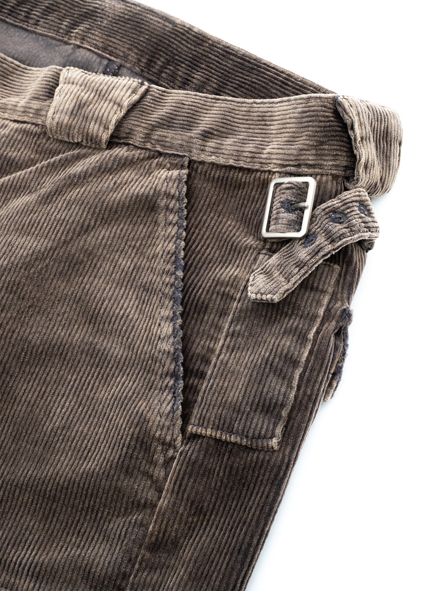 IN EXISTENCE Distressed Corduroy Patched Embroidered Pants