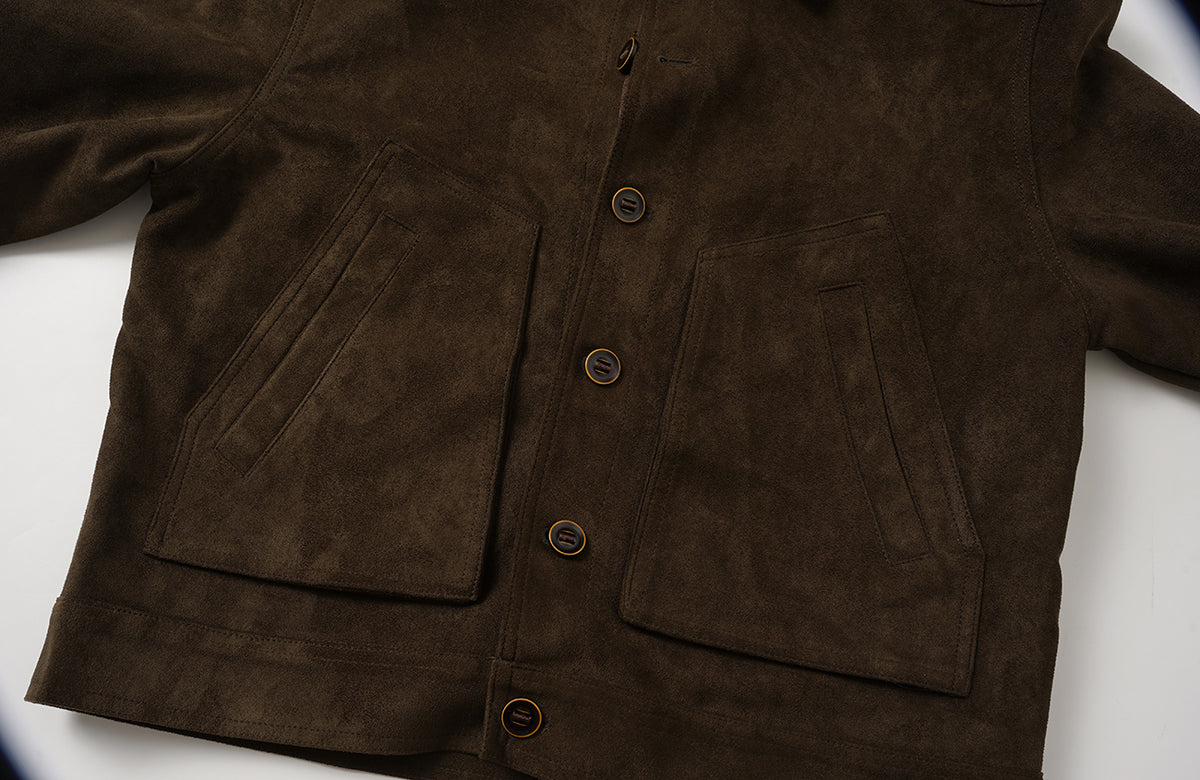 BOTANICA Retro Faux Suede Flap-Pocket Biker Jacket